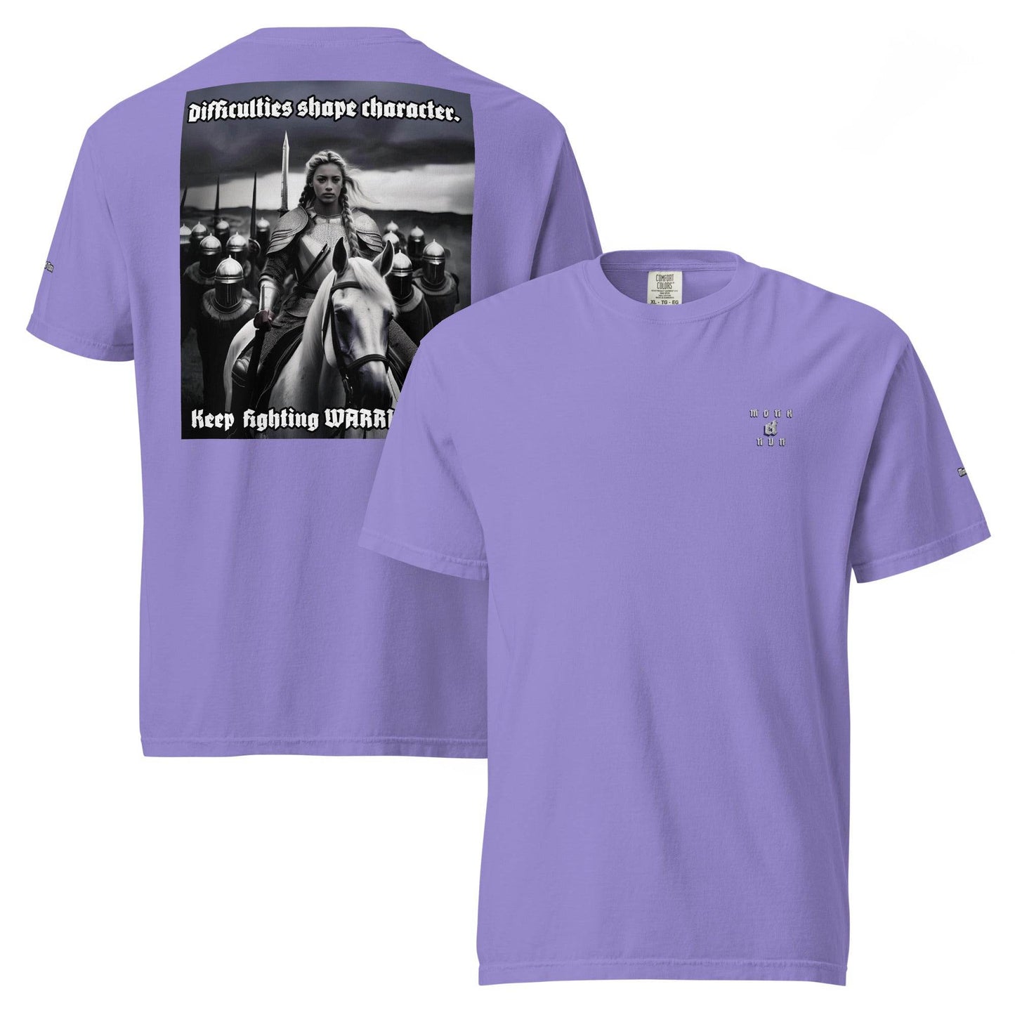 Unisex garment-dyed heavyweight 100% cotton t-shirt Design #14 - Monk&Nun UnisexClothing
