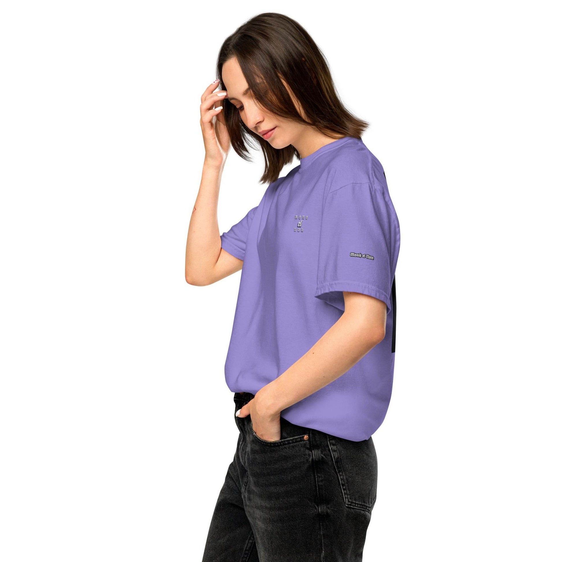 Unisex garment-dyed heavyweight 100% cotton t-shirt Design #1 - Monk&Nun UnisexClothing