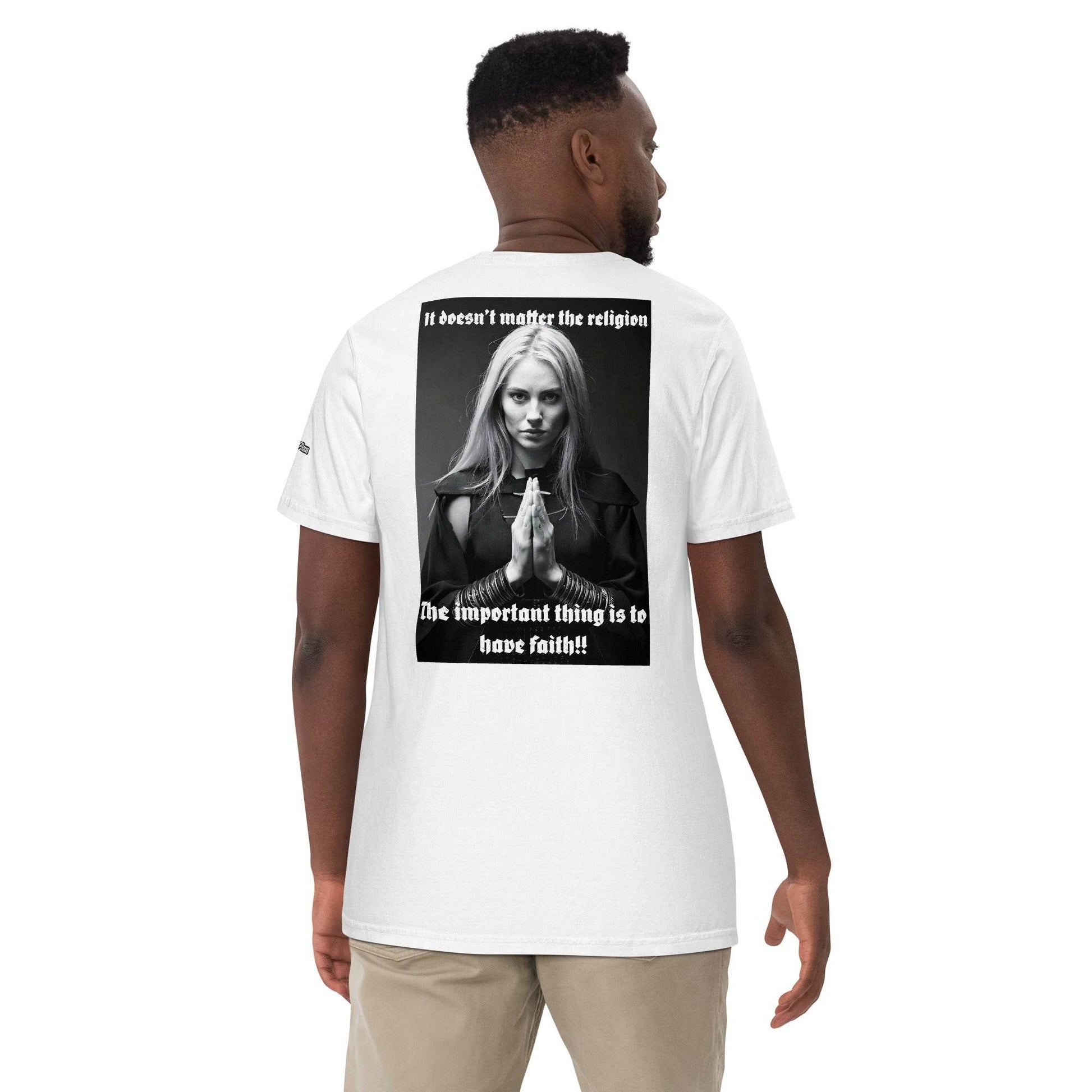 Unisex garment-dyed heavyweight 100% cotton t-shirt Design #3 - Monk&Nun UnisexClothing