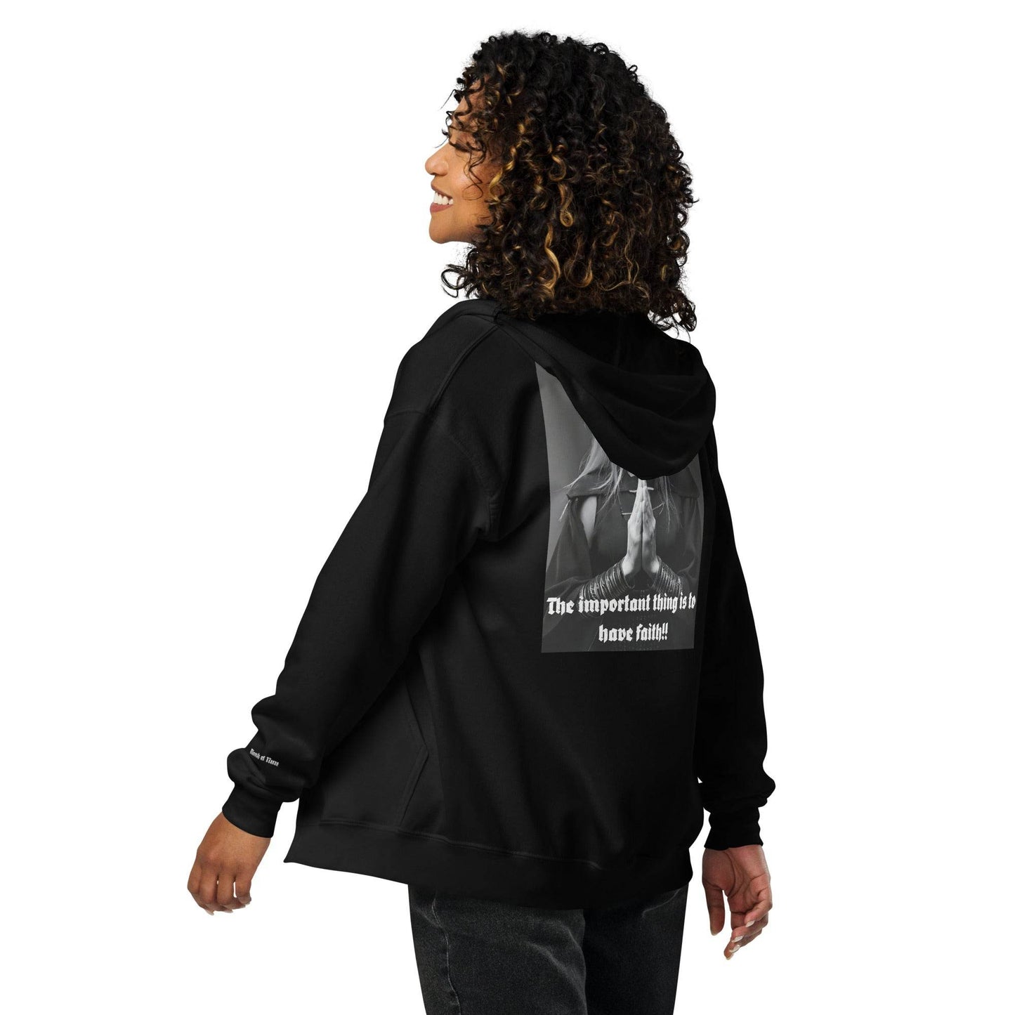 Unisex heavy 50% cotton blend zip Hoodie Design #3 - Monk&Nun UnisexClothing