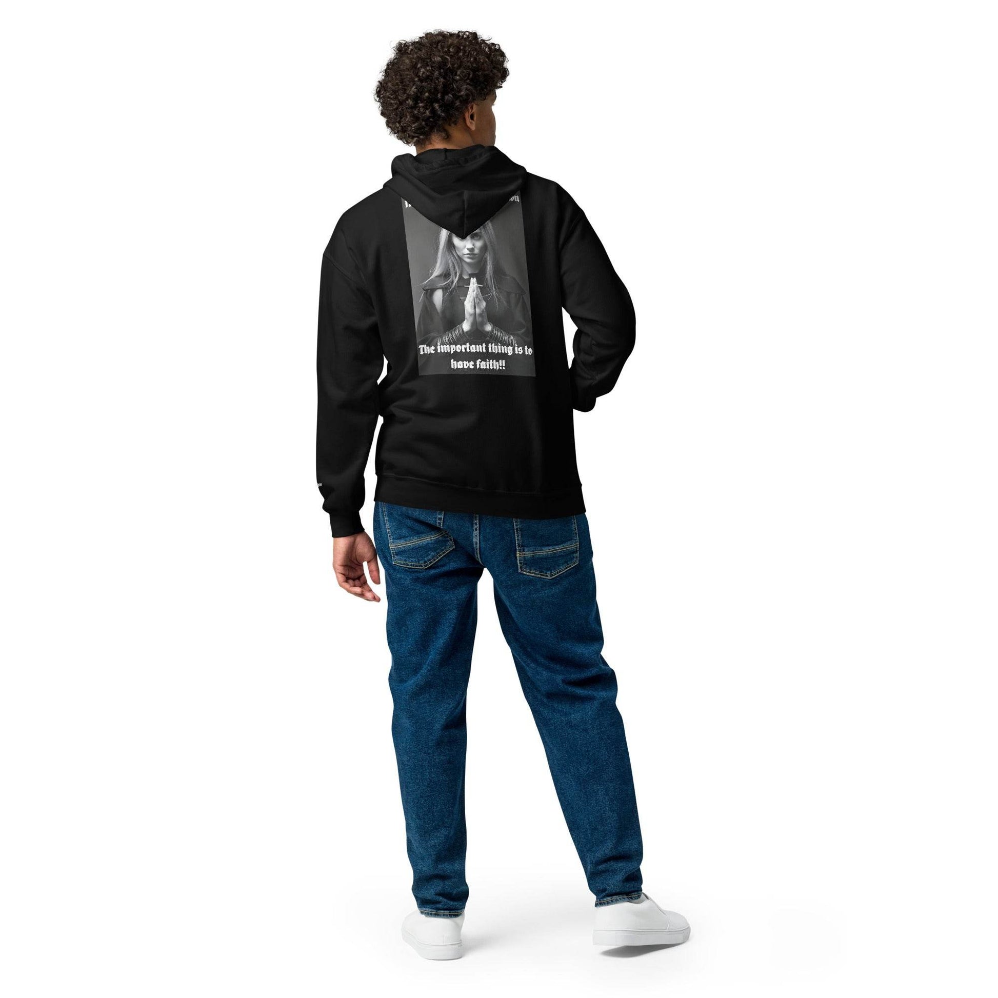 Unisex heavy 50% cotton blend zip Hoodie Design #3 - Monk&Nun UnisexClothing