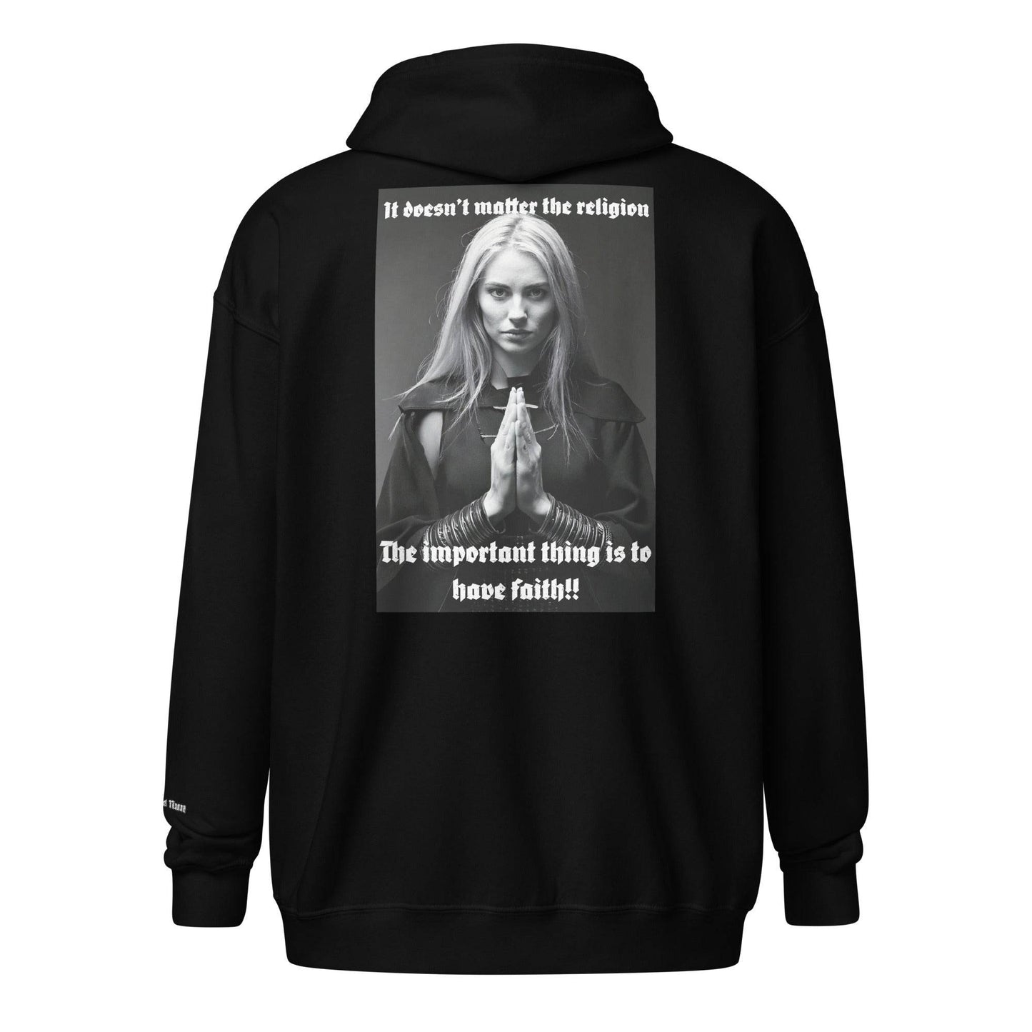 Unisex heavy 50% cotton blend zip Hoodie Design #3 - Monk&Nun UnisexClothing