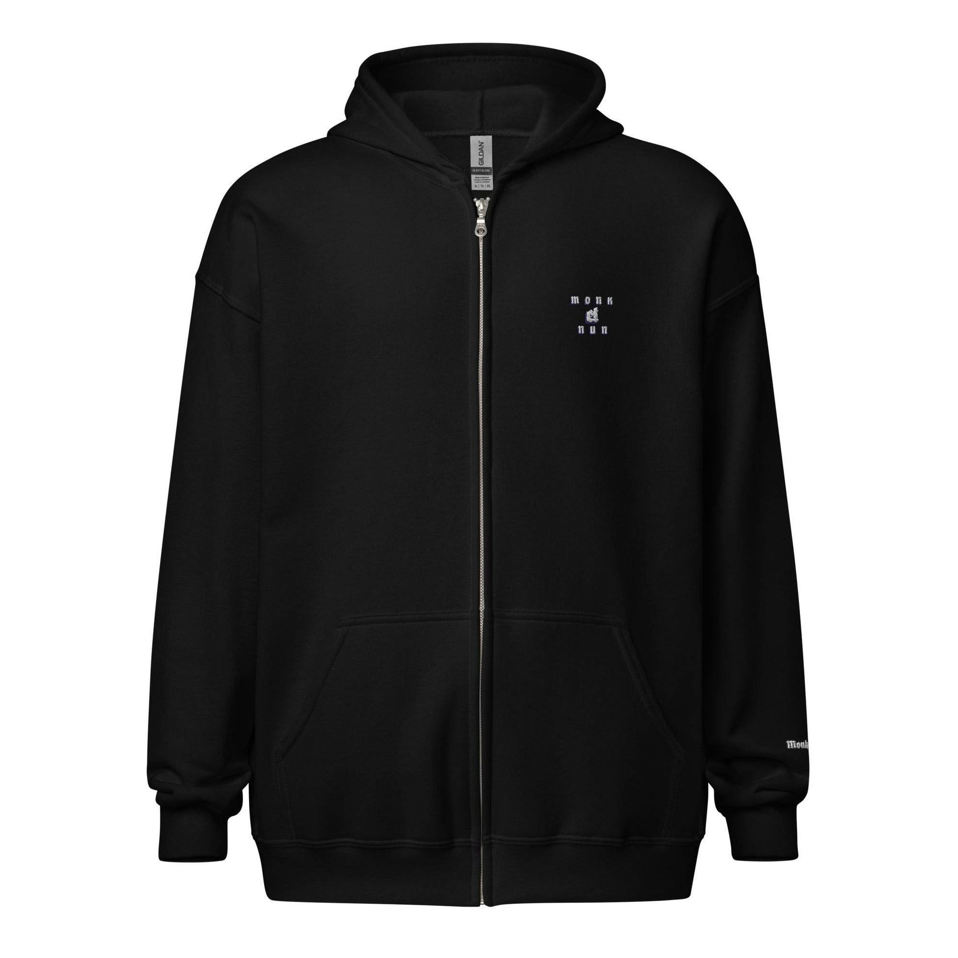 Unisex heavy 50% cotton blend zip Hoodie Design #3 - Monk&Nun UnisexClothing