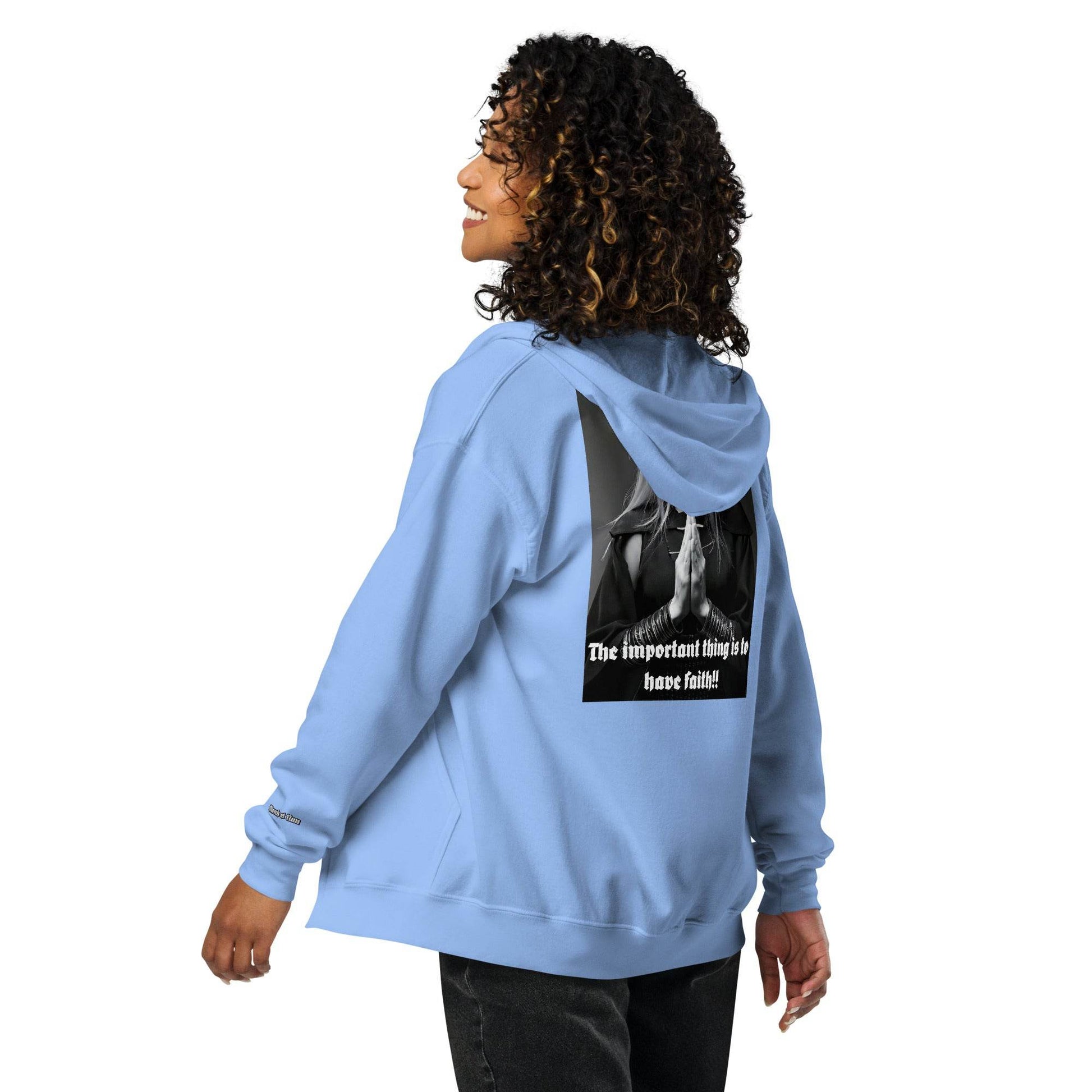 Unisex heavy 50% cotton blend zip Hoodie Design #3 - Monk&Nun UnisexClothing