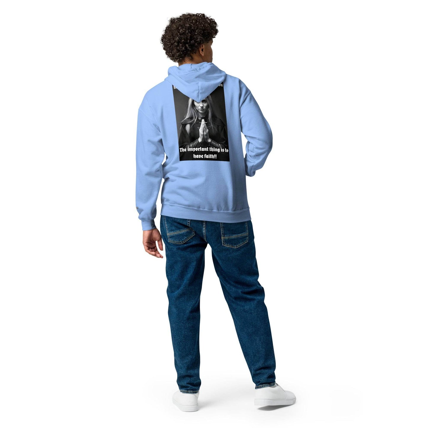 Unisex heavy 50% cotton blend zip Hoodie Design #3 - Monk&Nun UnisexClothing