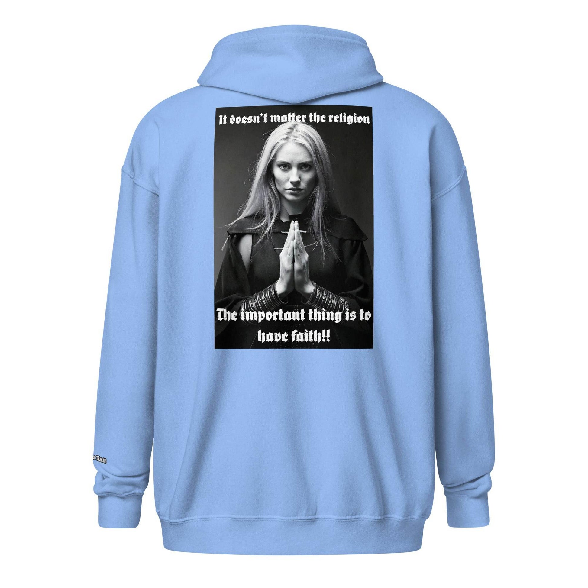 Unisex heavy 50% cotton blend zip Hoodie Design #3 - Monk&Nun UnisexClothing
