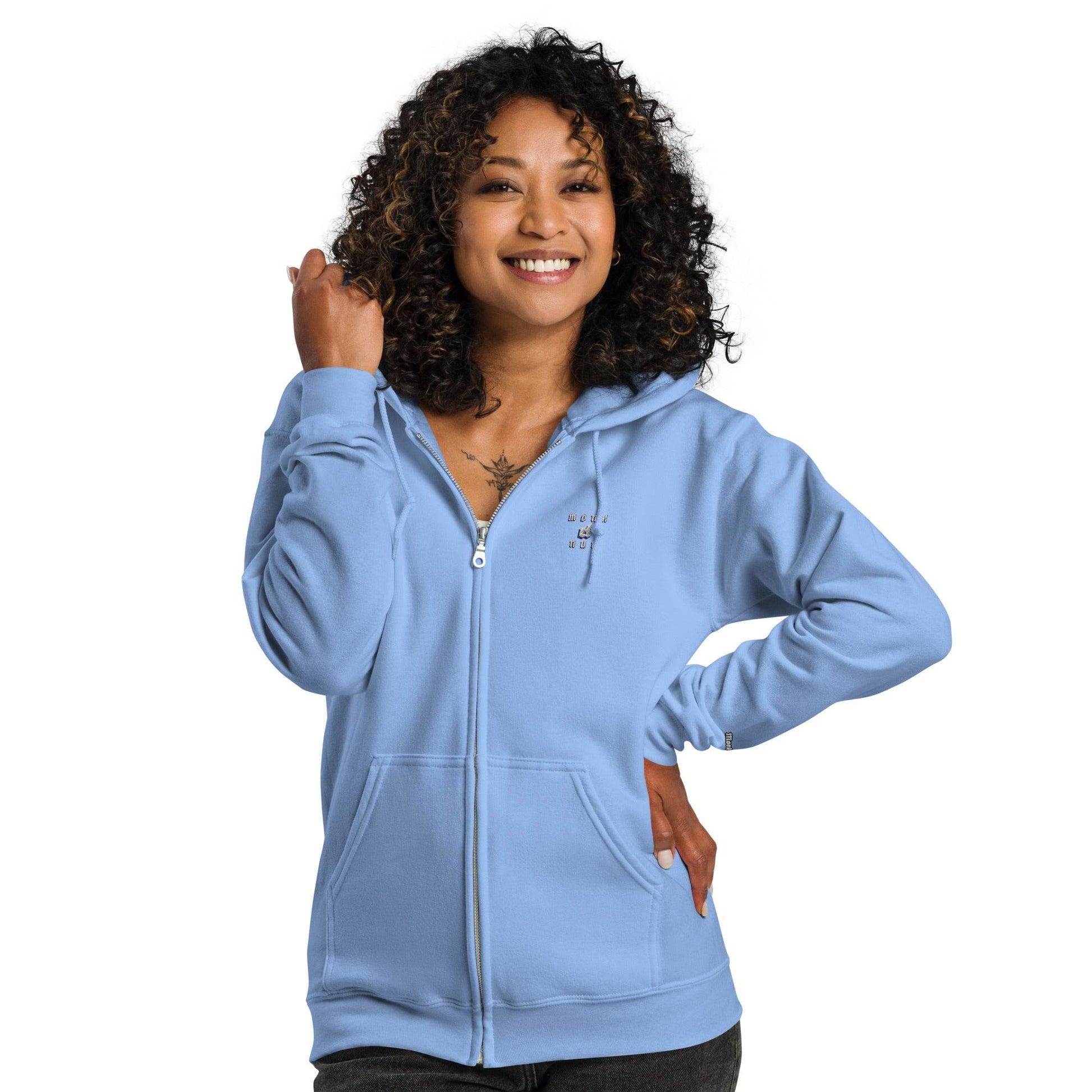 Unisex heavy 50% cotton blend zip Hoodie Design #3 - Monk&Nun UnisexClothing
