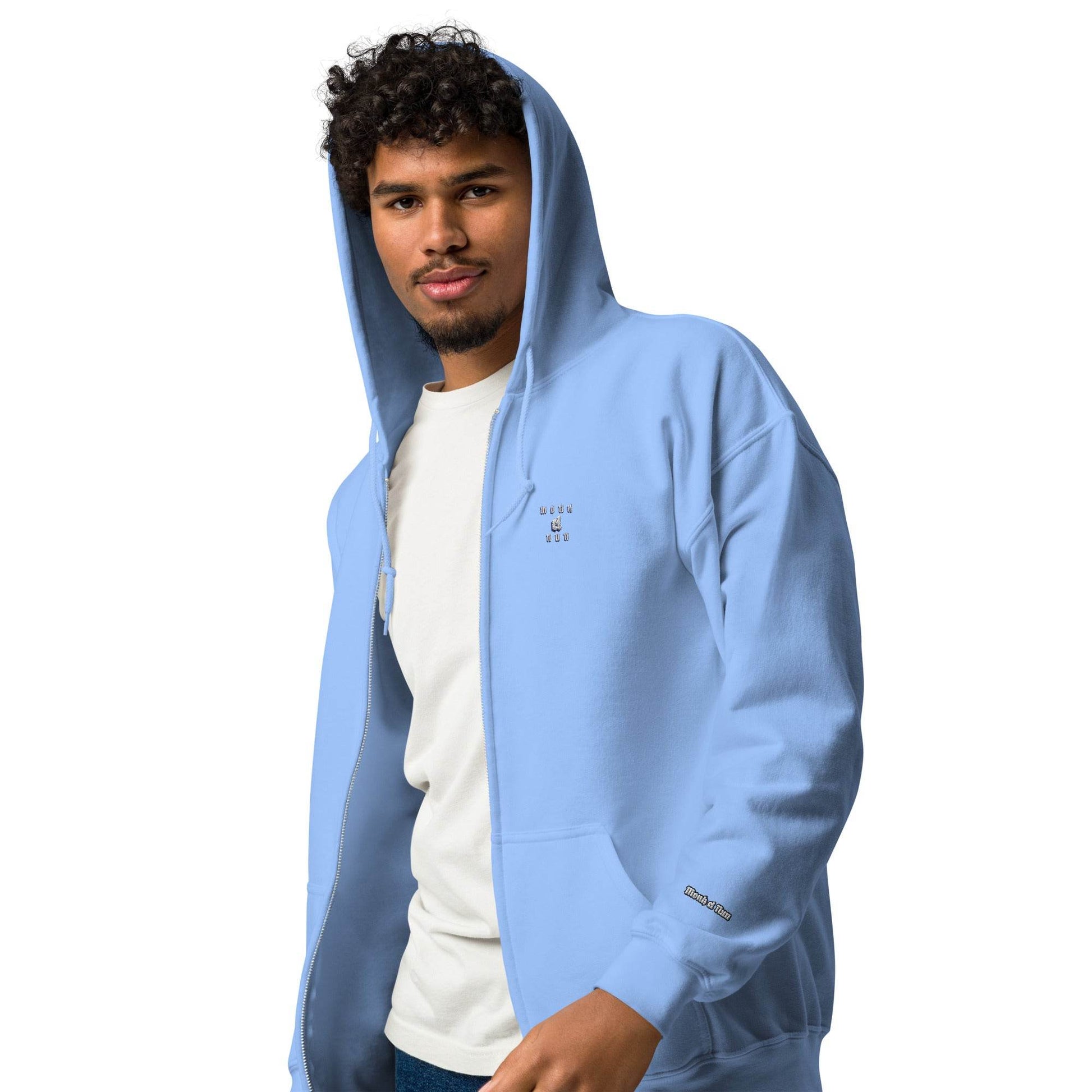 Unisex heavy 50% cotton blend zip Hoodie Design #3 - Monk&Nun UnisexClothing