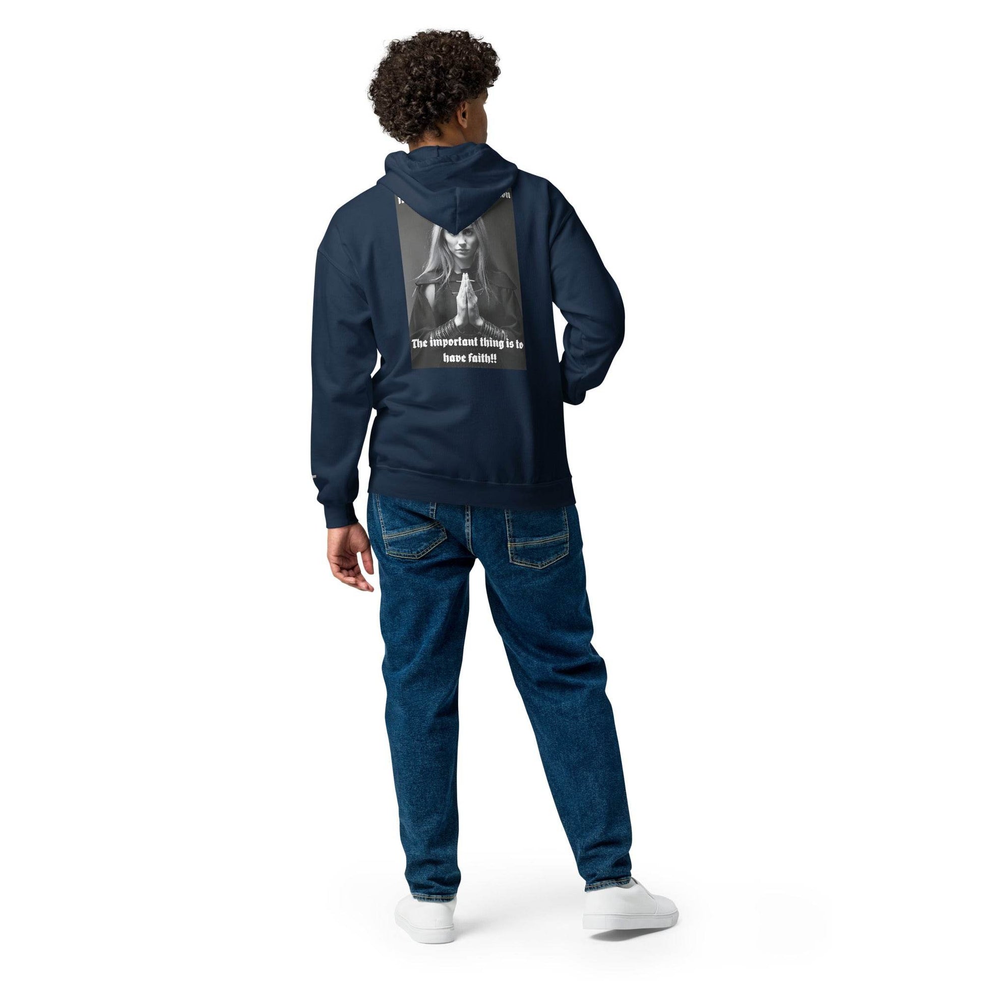 Unisex heavy 50% cotton blend zip Hoodie Design #3 - Monk&Nun UnisexClothing