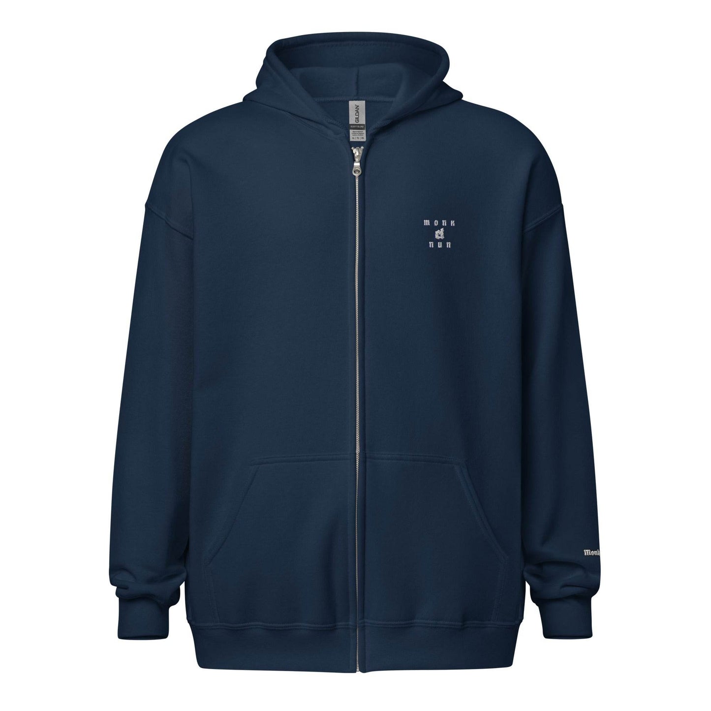 Unisex heavy 50% cotton blend zip Hoodie Design #3 - Monk&Nun UnisexClothing