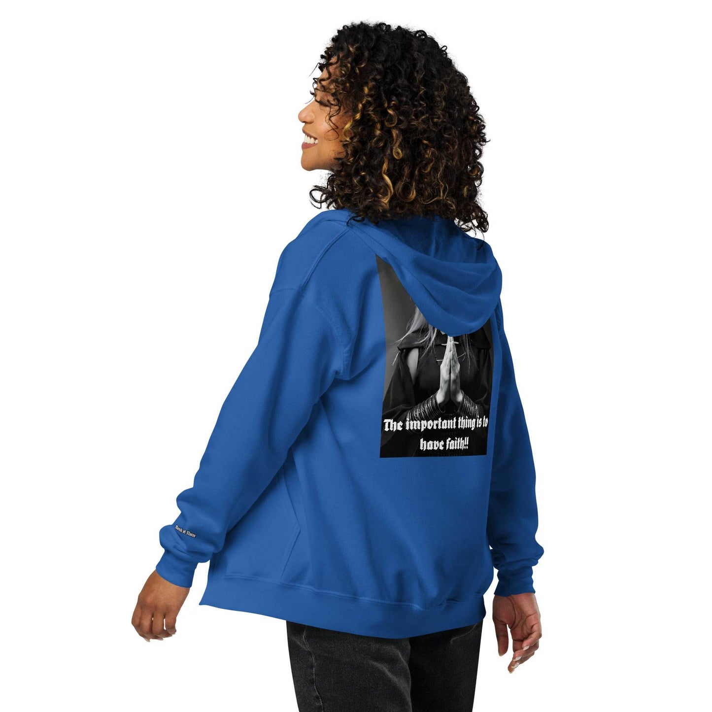 Unisex heavy 50% cotton blend zip Hoodie Design #3 - Monk&Nun UnisexClothing