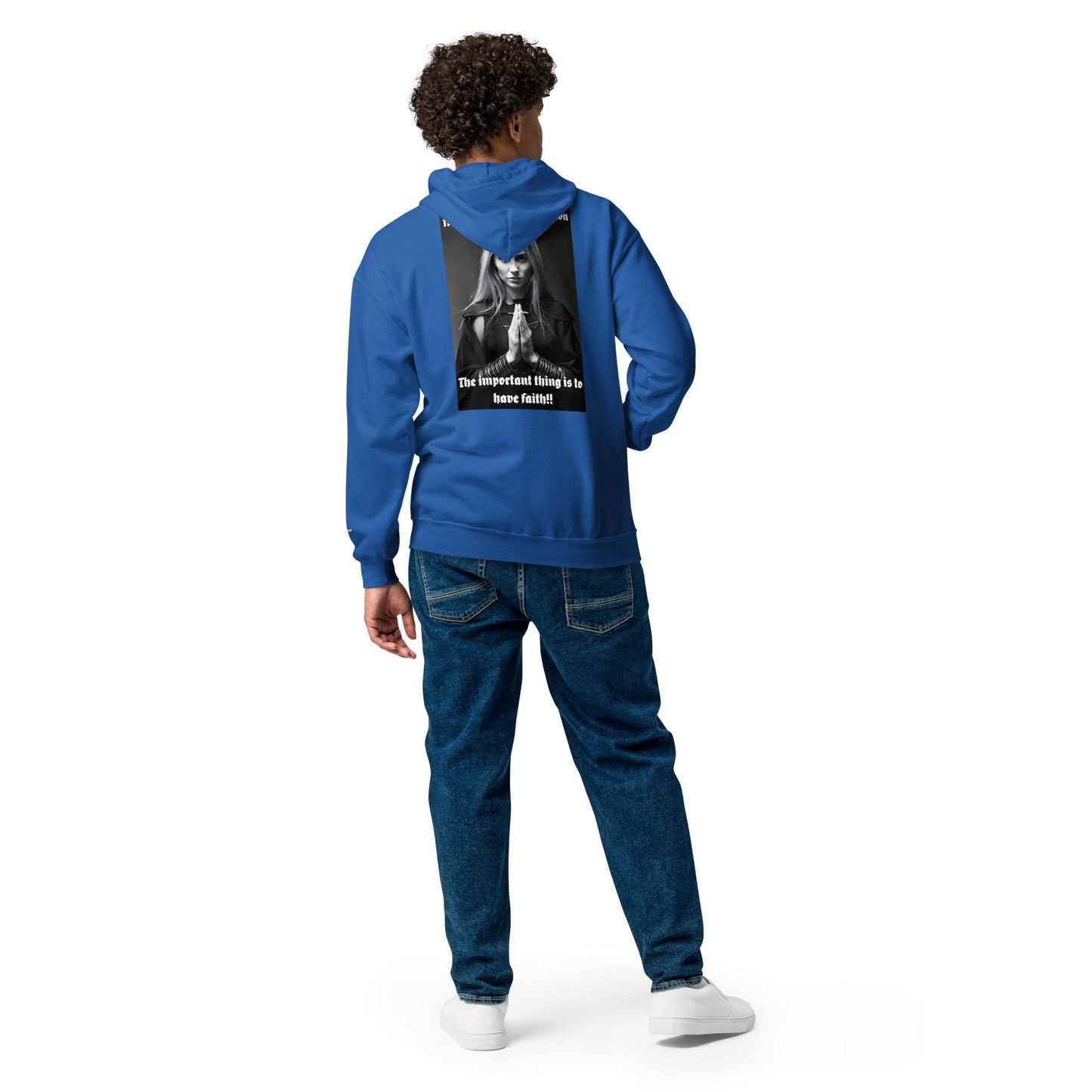 Unisex heavy 50% cotton blend zip Hoodie Design #3 - Monk&Nun UnisexClothing