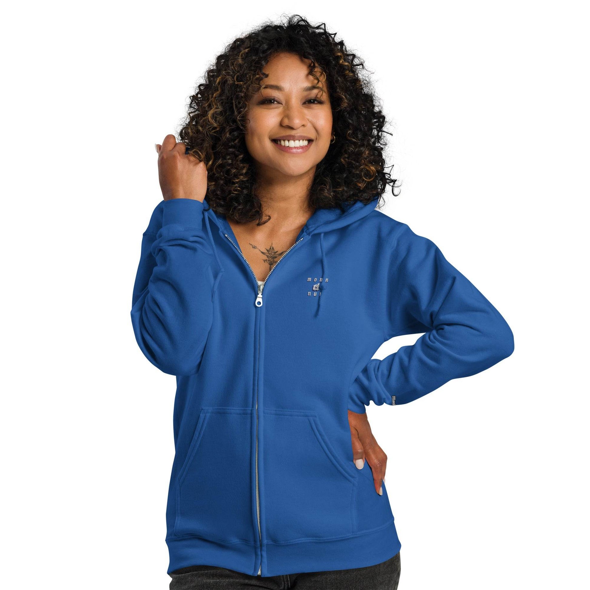 Unisex heavy 50% cotton blend zip Hoodie Design #3 - Monk&Nun UnisexClothing
