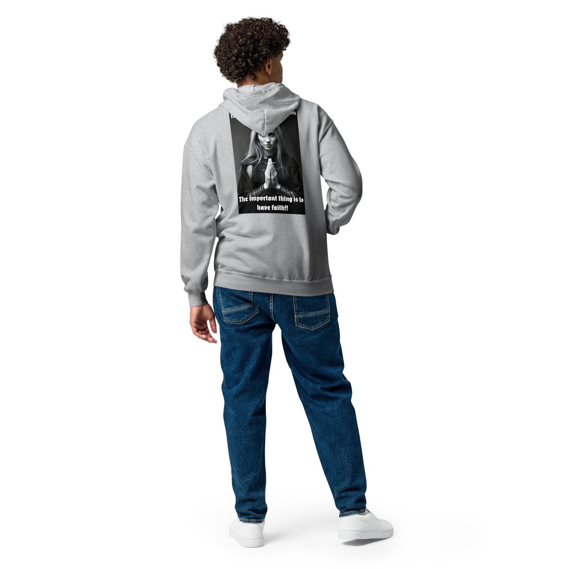Unisex heavy 50% cotton blend zip Hoodie Design #3 - Monk&Nun UnisexClothing