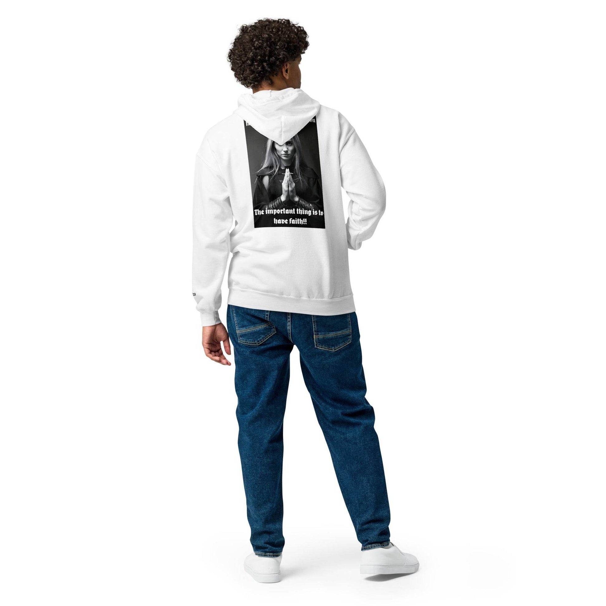 Unisex heavy 50% cotton blend zip Hoodie Design #3 - Monk&Nun UnisexClothing
