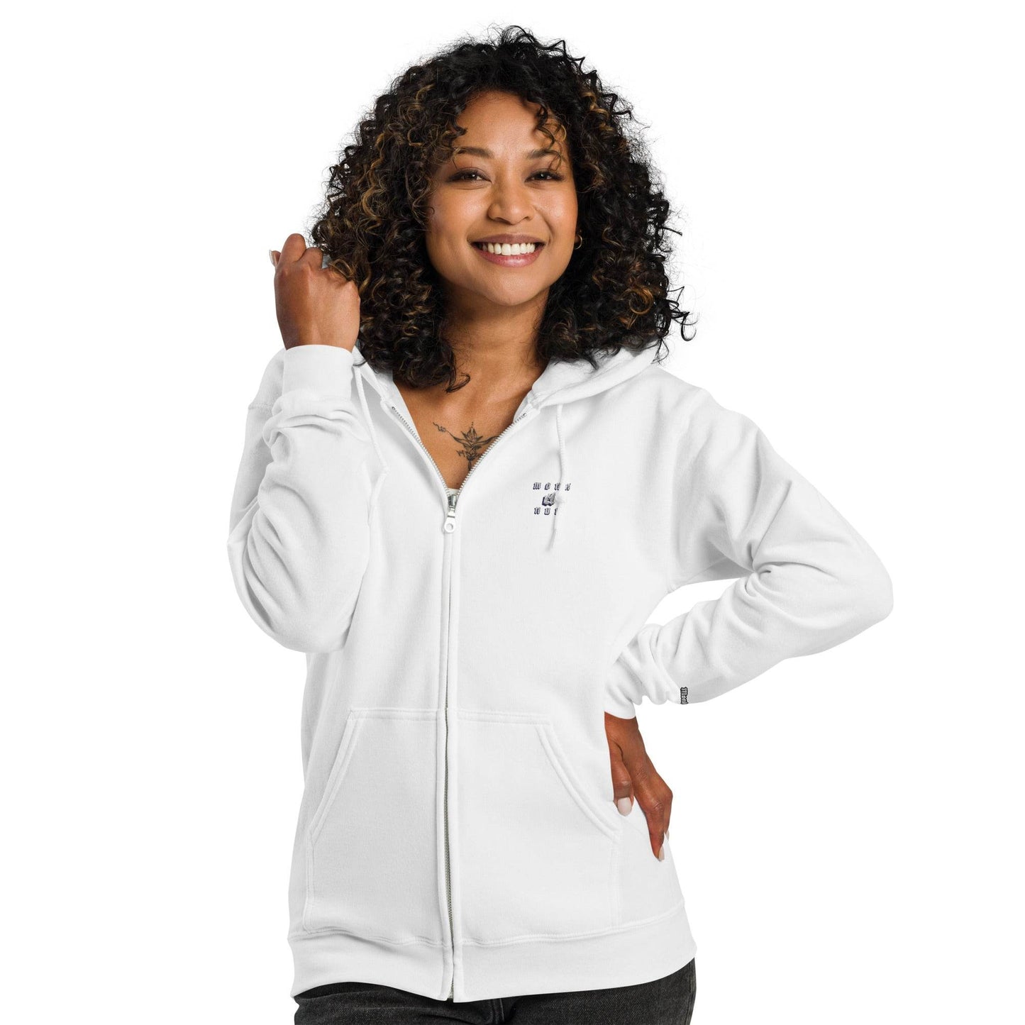 Unisex heavy 50% cotton blend zip Hoodie Design #3 - Monk&Nun UnisexClothing
