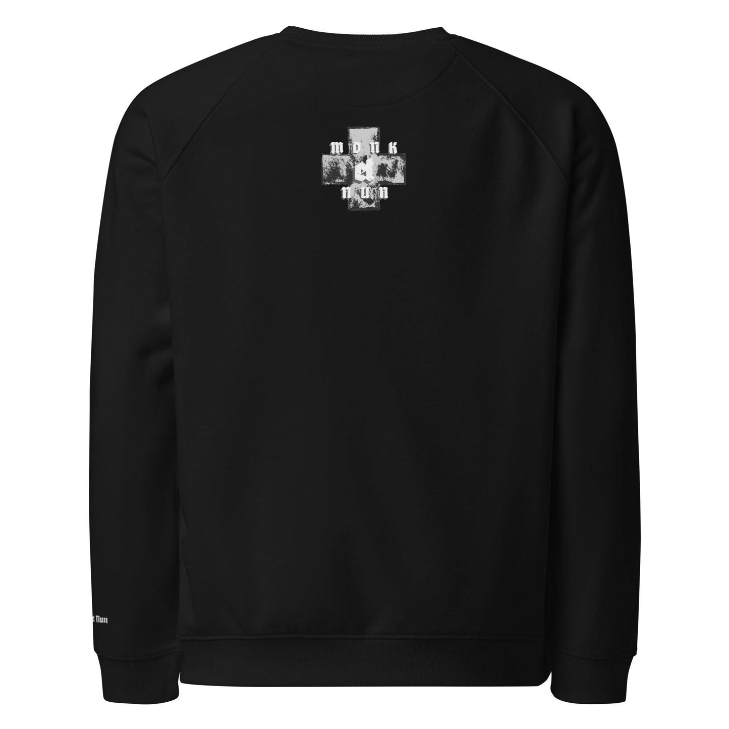 Unisex organic 100% cotton raglan sweatshirt Always think positive - Monk&Nun UnisexClothing