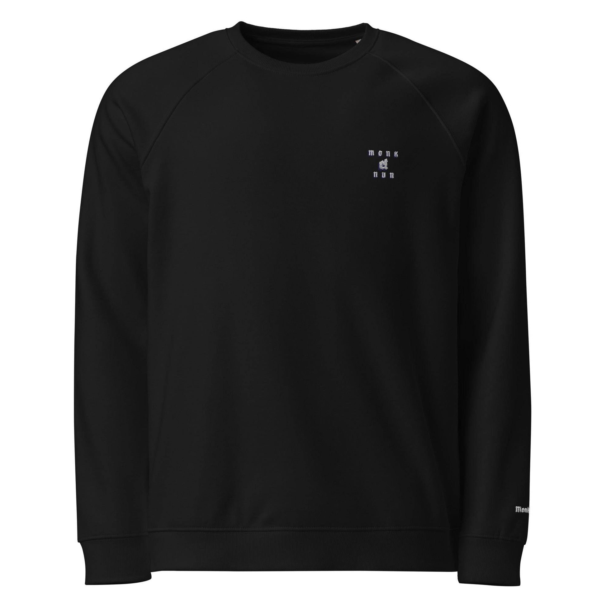 Unisex organic 100% cotton raglan sweatshirt Always think positive - Monk&Nun UnisexClothing