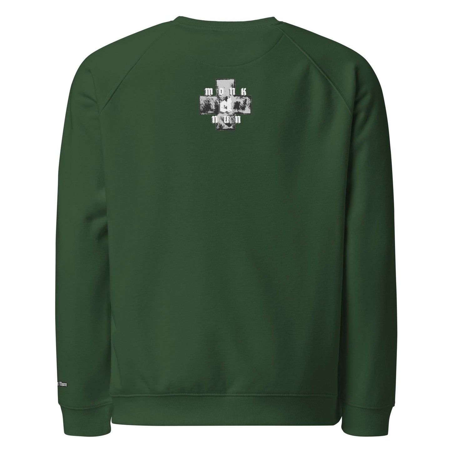 Unisex organic 100% cotton raglan sweatshirt Always think positive - Monk&Nun UnisexClothing