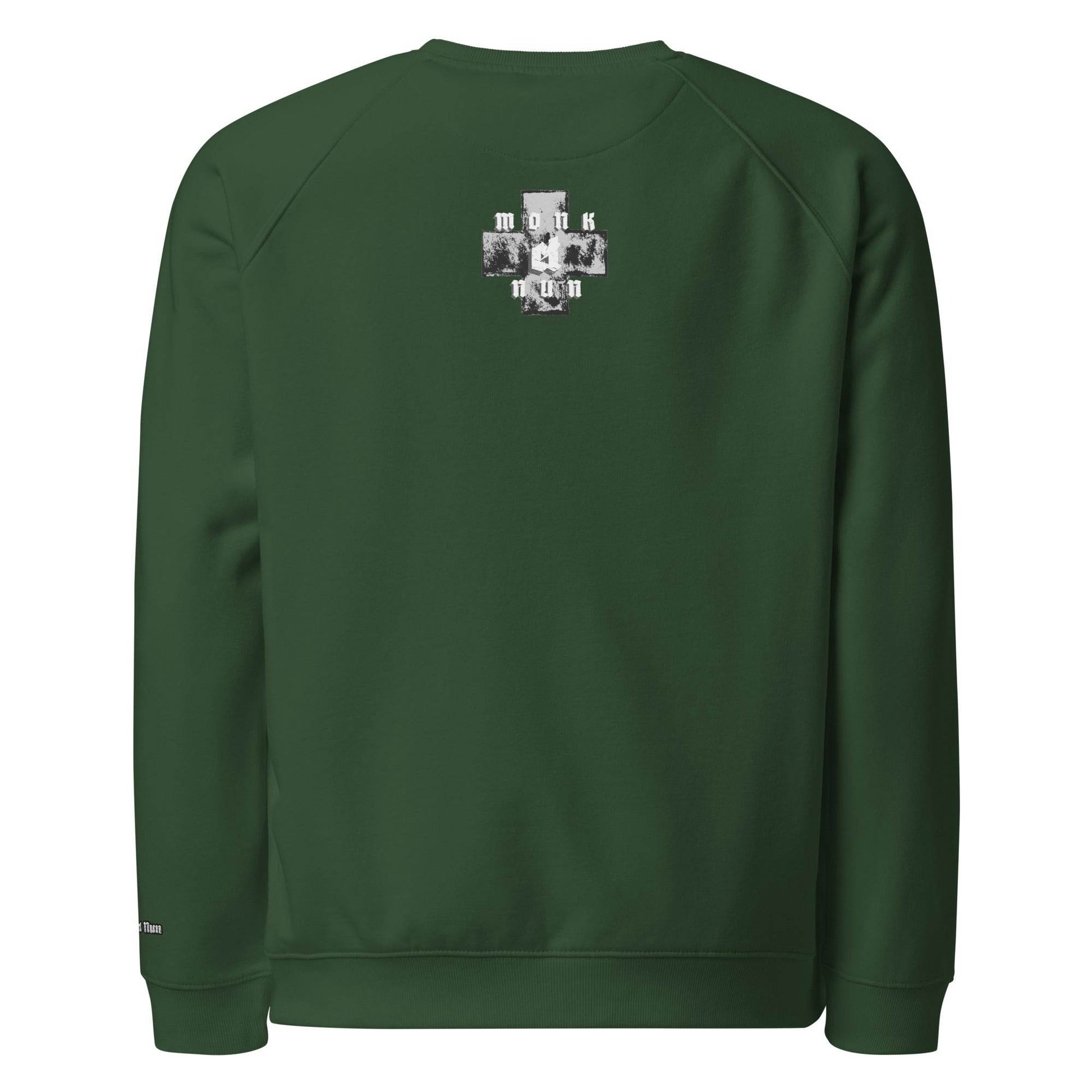 Unisex organic 100% cotton raglan sweatshirt Always think positive - Monk&Nun UnisexClothing