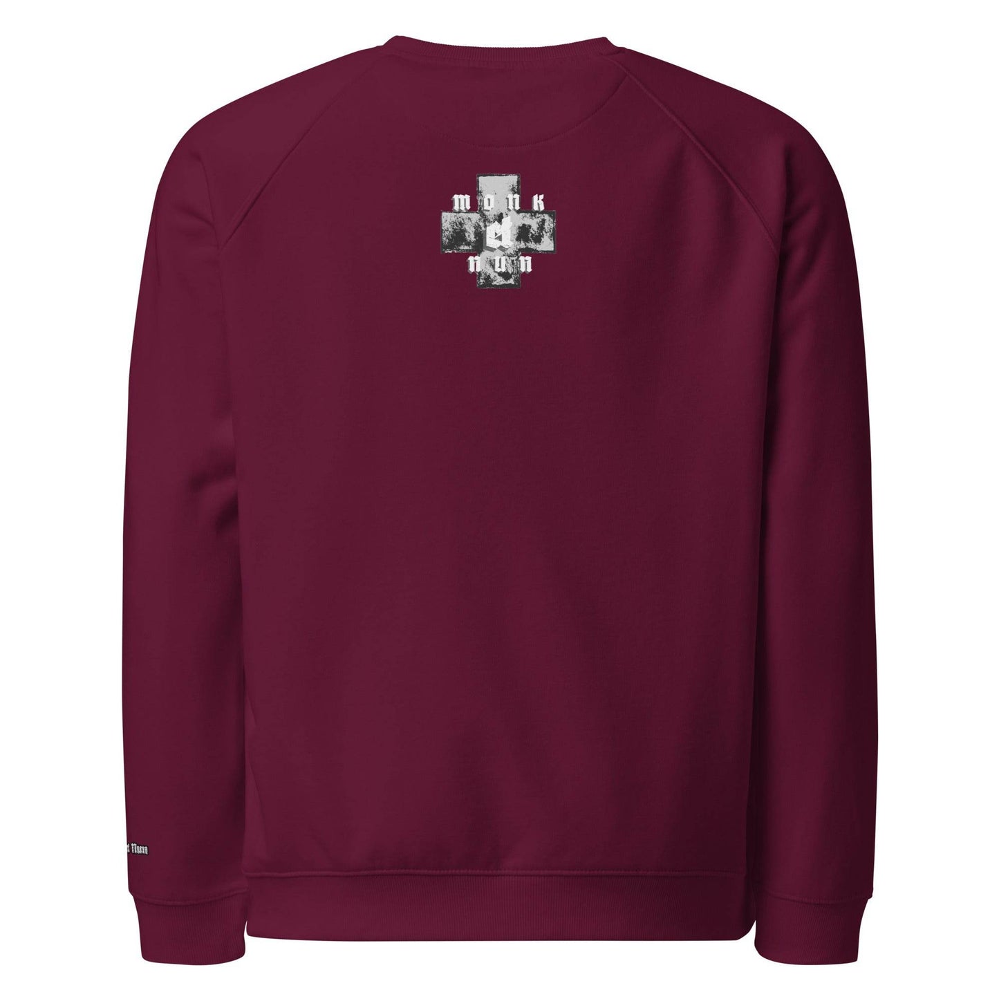 Unisex organic 100% cotton raglan sweatshirt Always think positive - Monk&Nun UnisexClothing