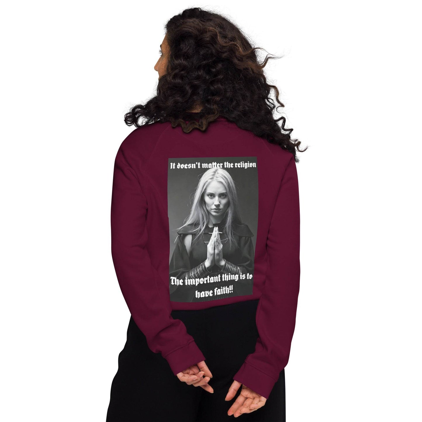 Unisex organic 100% cotton raglan sweatshirt Design #3 - Monk&Nun UnisexClothing
