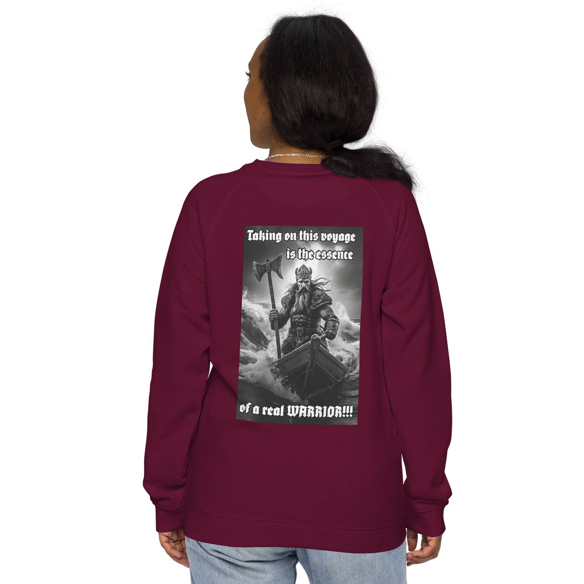 Unisex organic 100% cotton raglan sweatshirt Design #12 - Monk&Nun UnisexClothing