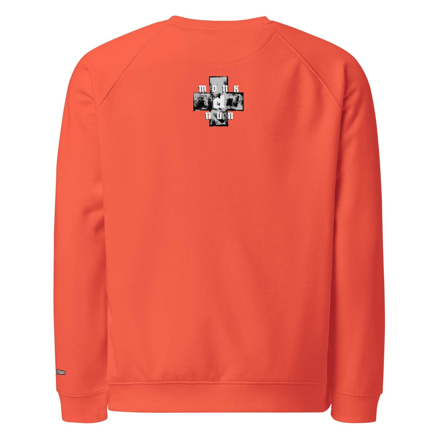 Unisex organic 100% cotton raglan sweatshirt Always think positive - Monk&Nun UnisexClothing