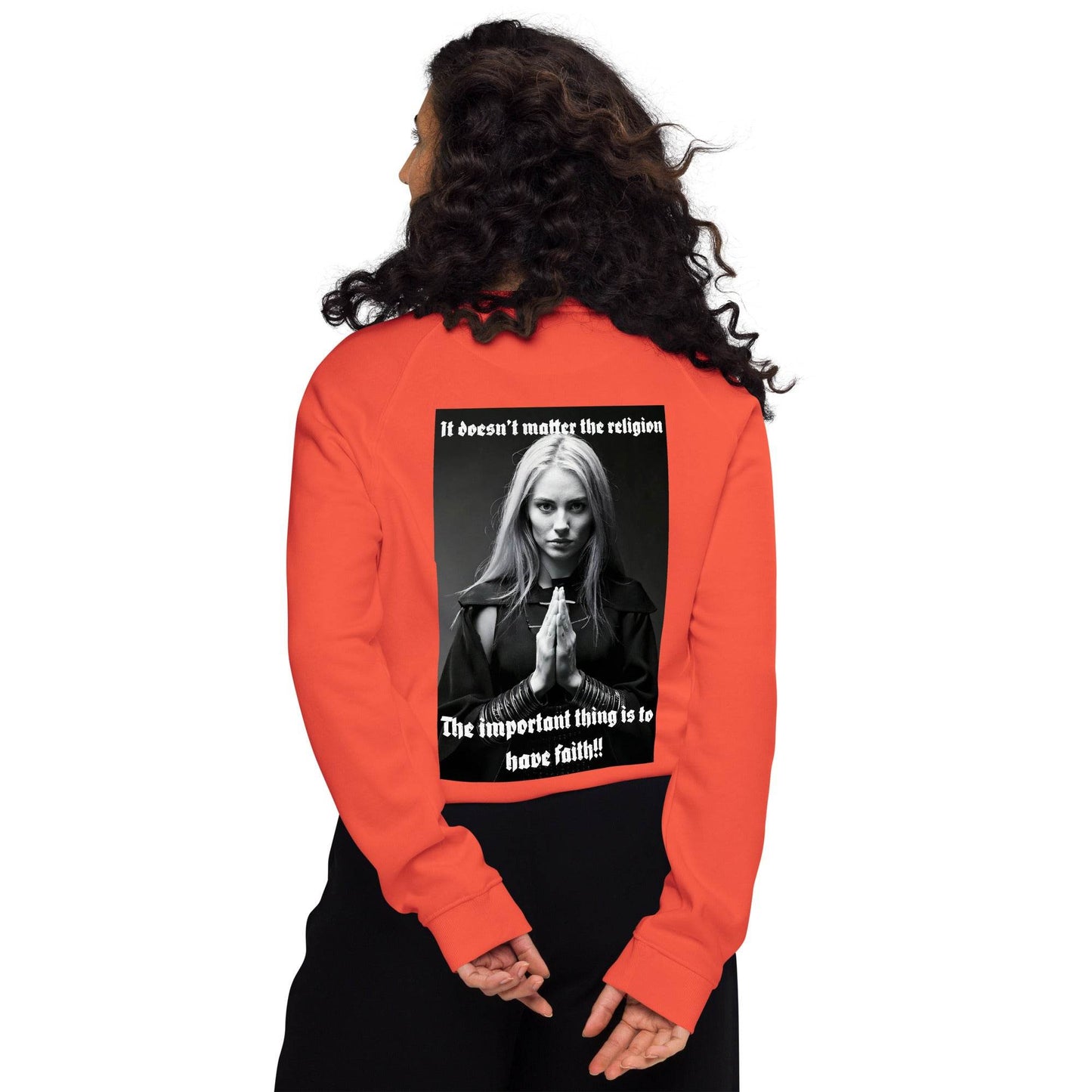 Unisex organic 100% cotton raglan sweatshirt Design #3 - Monk&Nun UnisexClothing