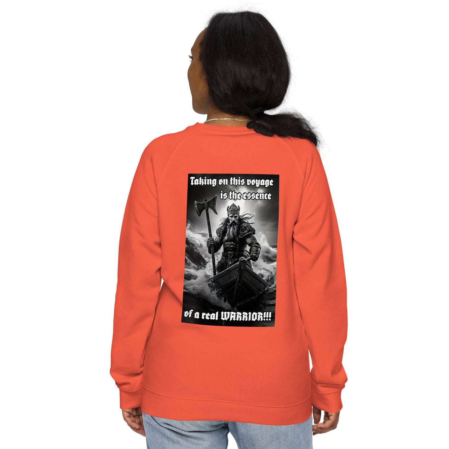 Unisex organic 100% cotton raglan sweatshirt Design #12 - Monk&Nun UnisexClothing