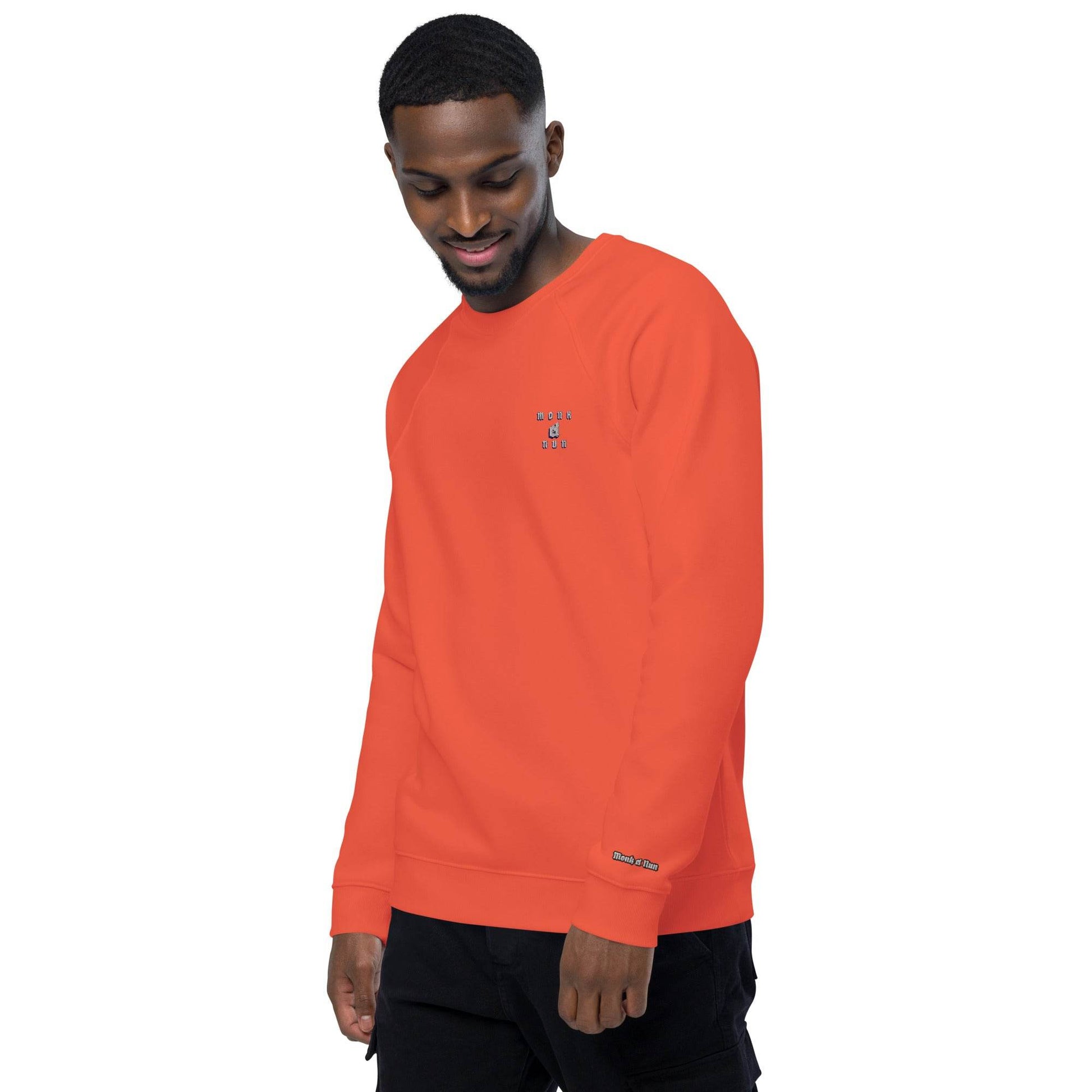 Unisex organic 100% cotton raglan sweatshirt Design #3 - Monk&Nun UnisexClothing