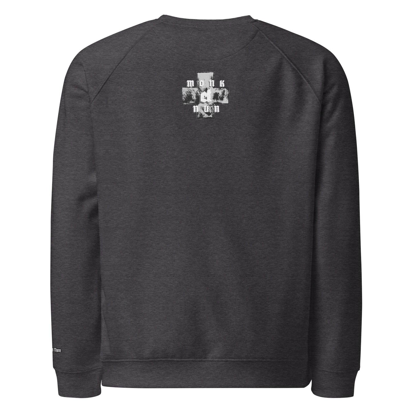 Unisex organic 100% cotton raglan sweatshirt Always think positive - Monk&Nun UnisexClothing