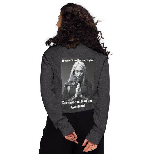 Unisex organic 100% cotton raglan sweatshirt Design #3 - Monk&Nun UnisexClothing