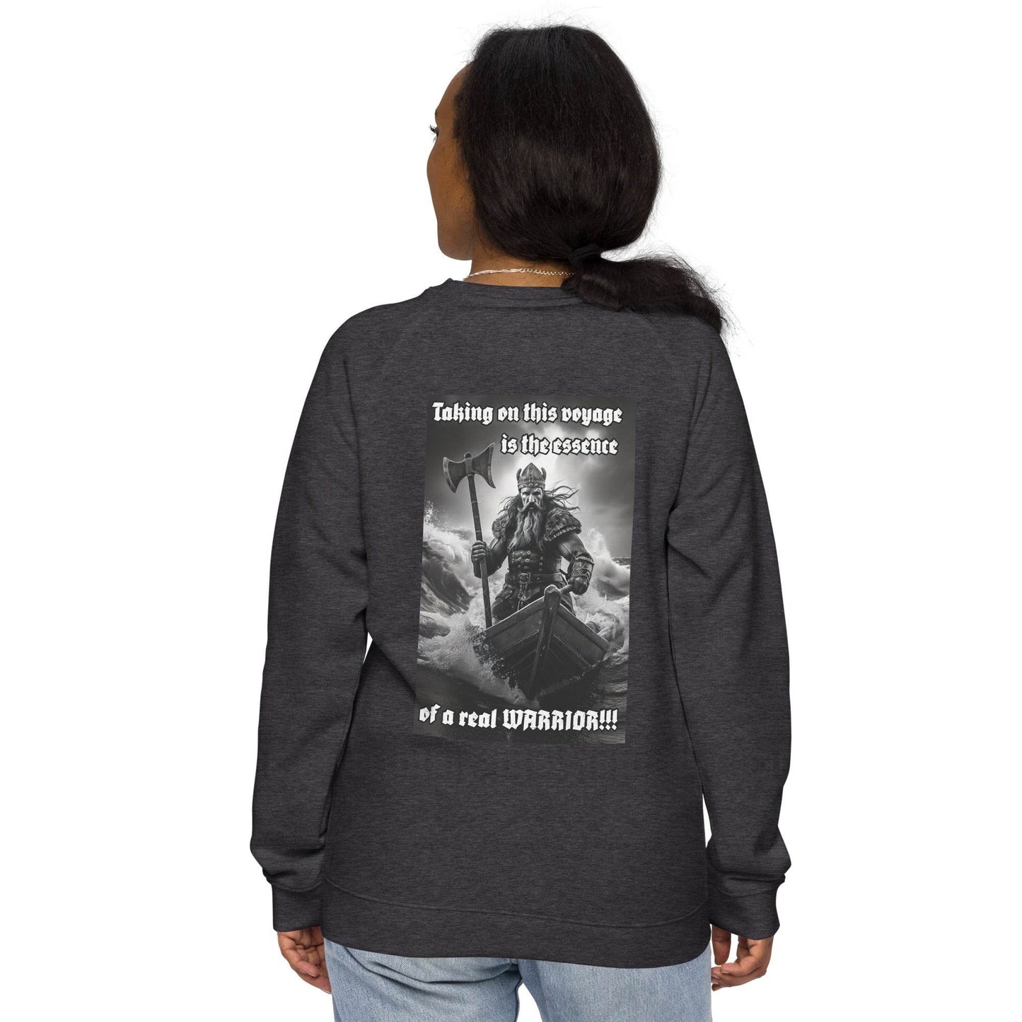 Unisex organic 100% cotton raglan sweatshirt Design #12 - Monk&Nun UnisexClothing