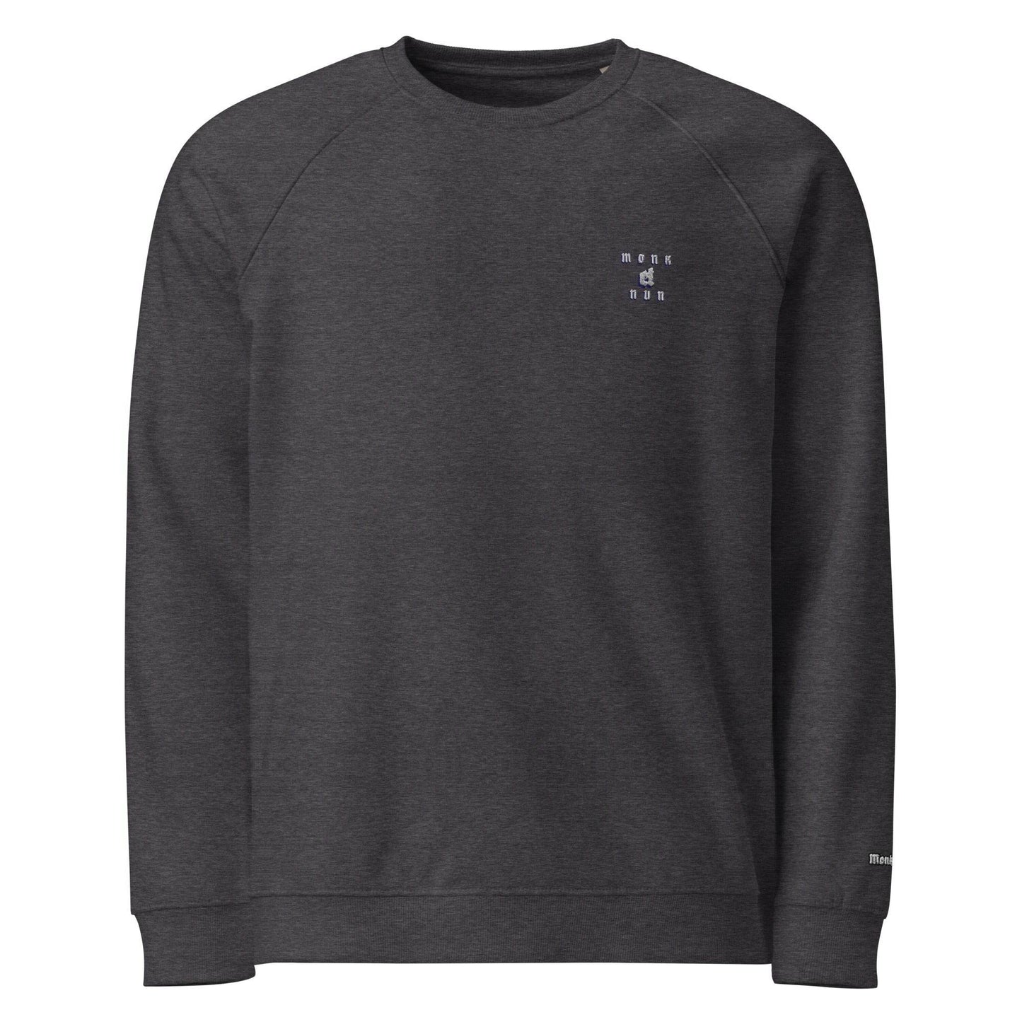 Unisex organic 100% cotton raglan sweatshirt Always think positive - Monk&Nun UnisexClothing