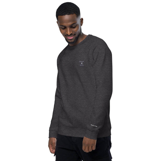 Unisex organic 100% cotton raglan sweatshirt Always think positive - Monk&Nun UnisexClothing