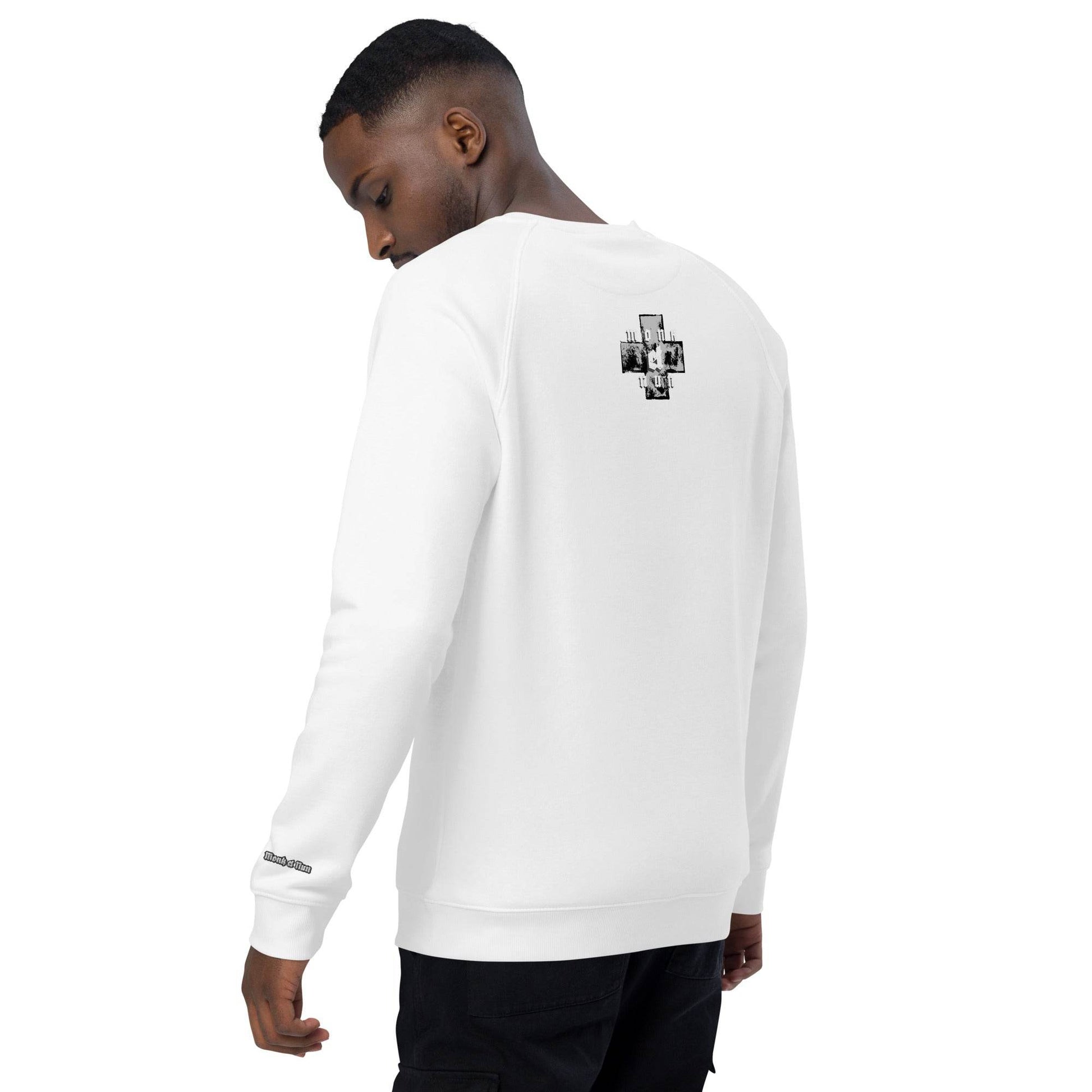 Unisex organic 100% cotton raglan sweatshirt Always think positive - Monk&Nun UnisexClothing