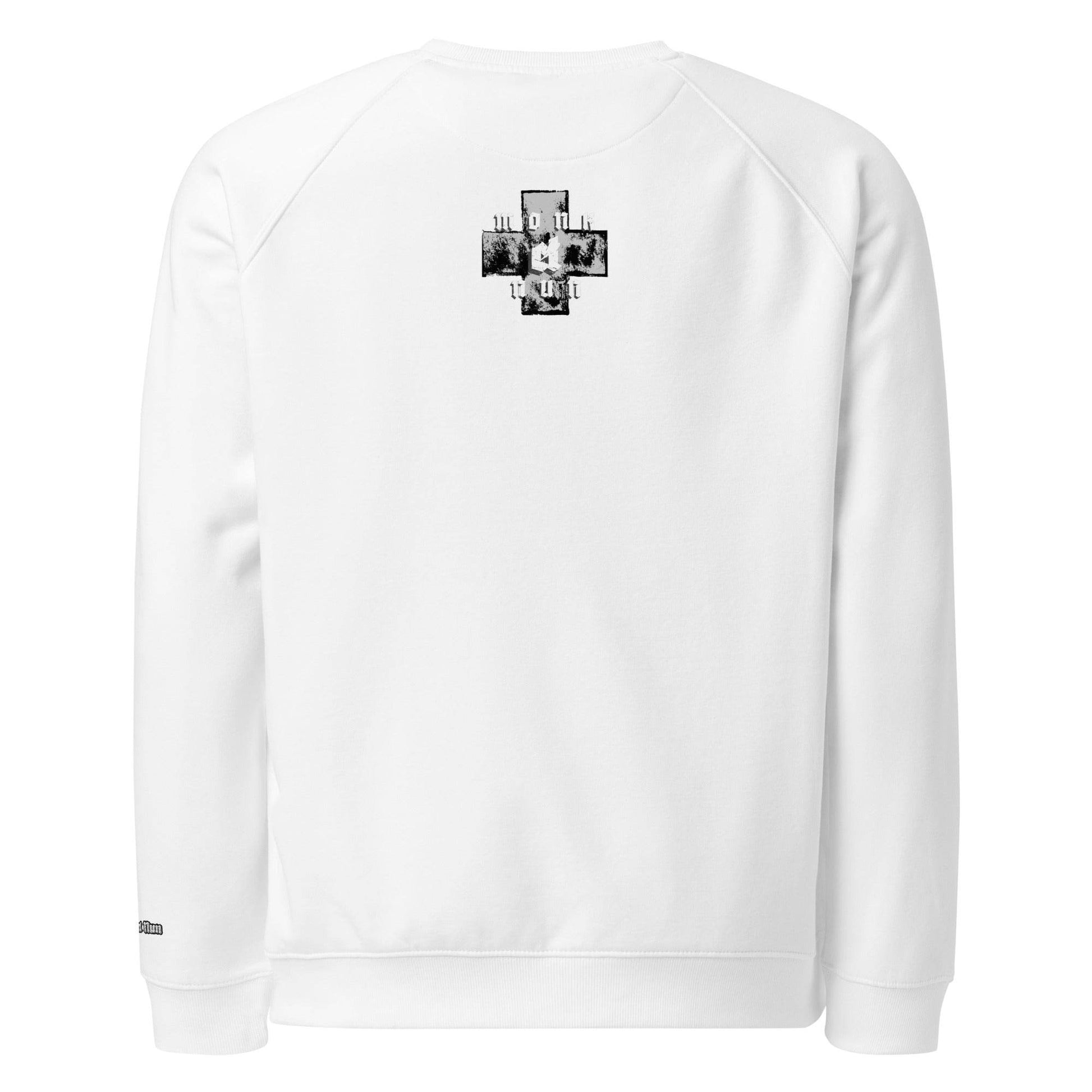 Unisex organic 100% cotton raglan sweatshirt Always think positive - Monk&Nun UnisexClothing