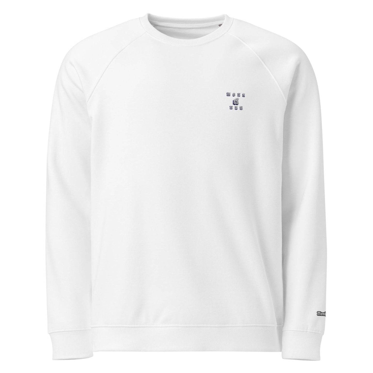 Unisex organic 100% cotton raglan sweatshirt Always think positive - Monk&Nun UnisexClothing