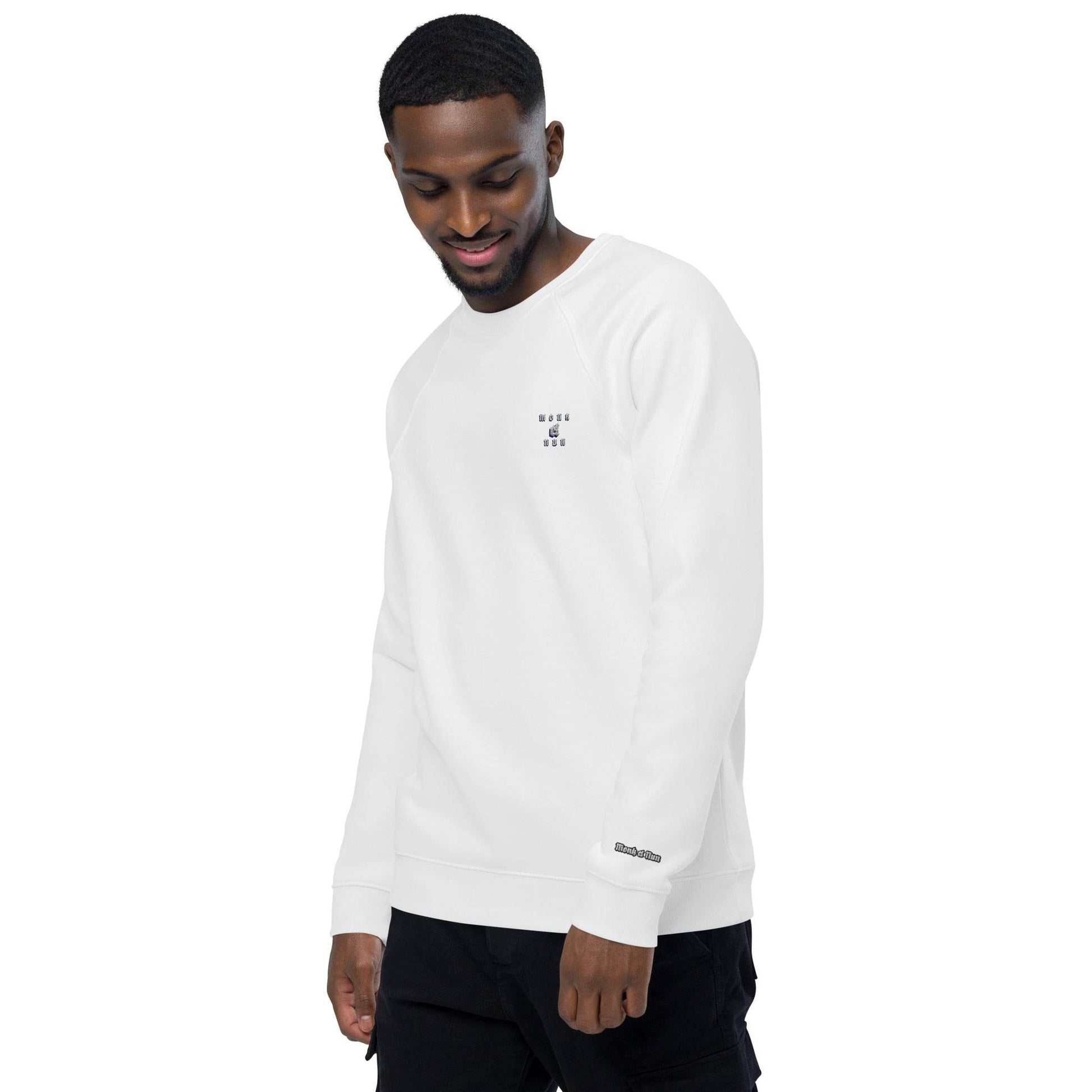 Unisex organic 100% cotton raglan sweatshirt Always think positive - Monk&Nun UnisexClothing