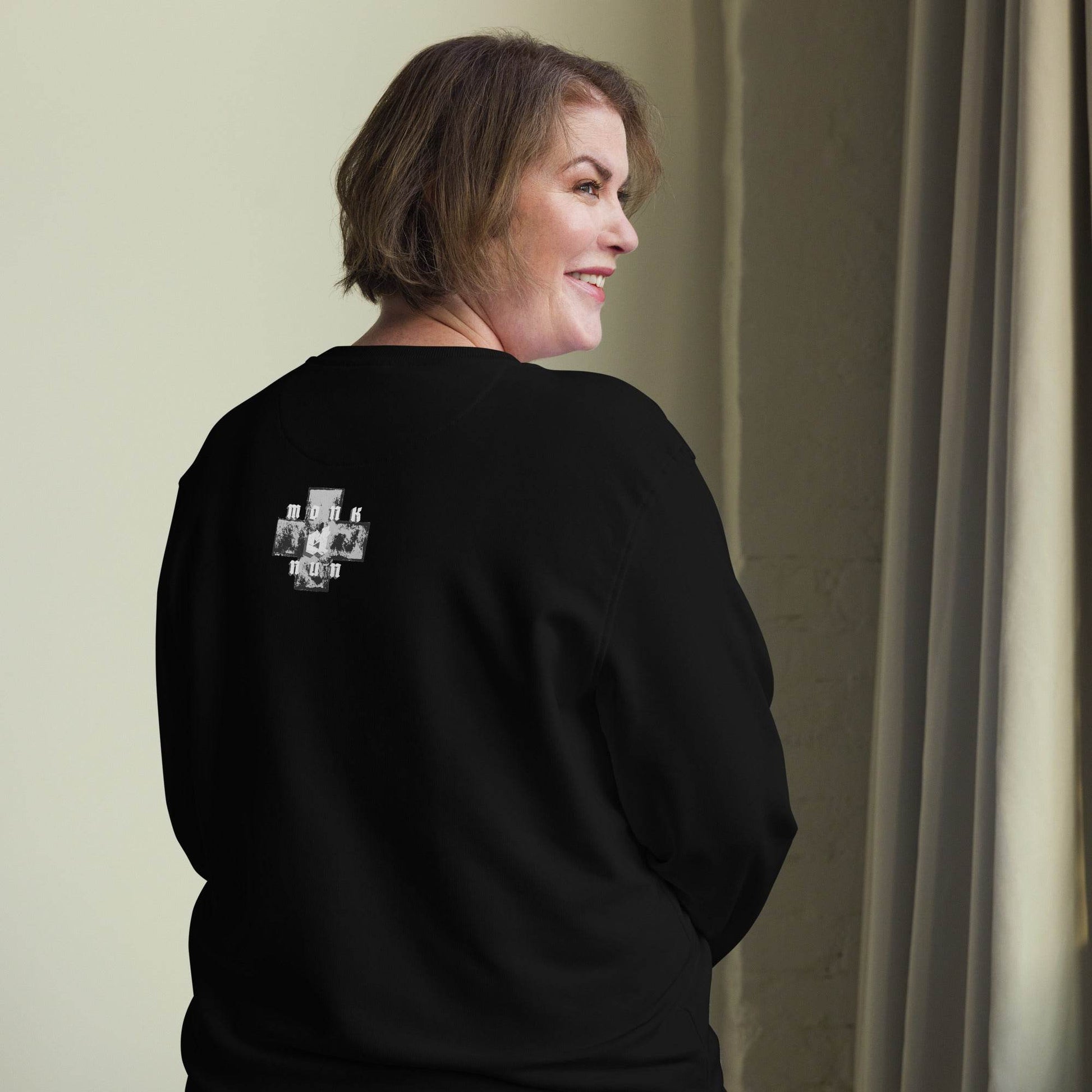 Unisex organic 80% cotton sweatshirt Always think positive - Monk&Nun UnisexClothing