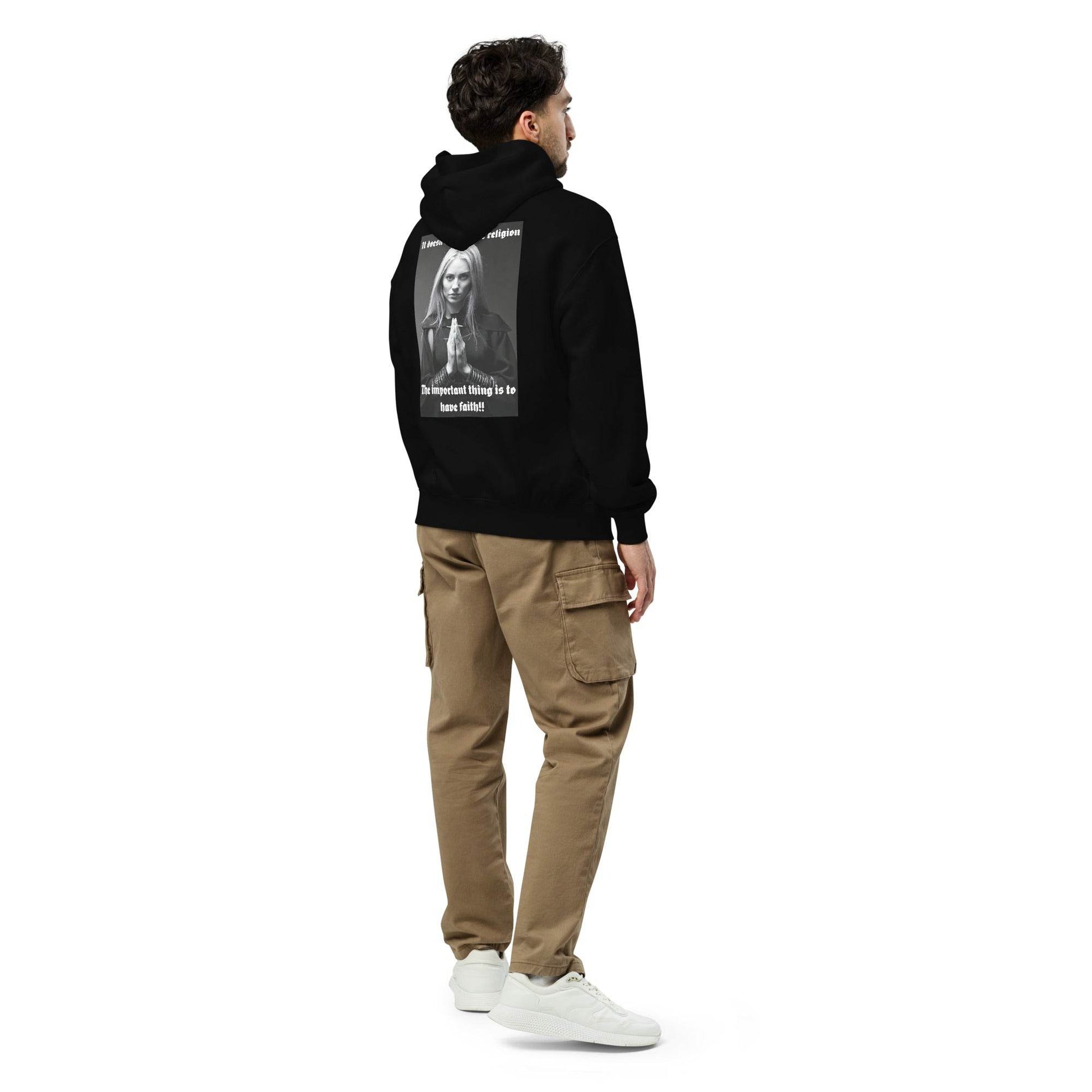 Unisex oversized 80% cotton Hoodie Design #3 - Monk&Nun UnisexClothing