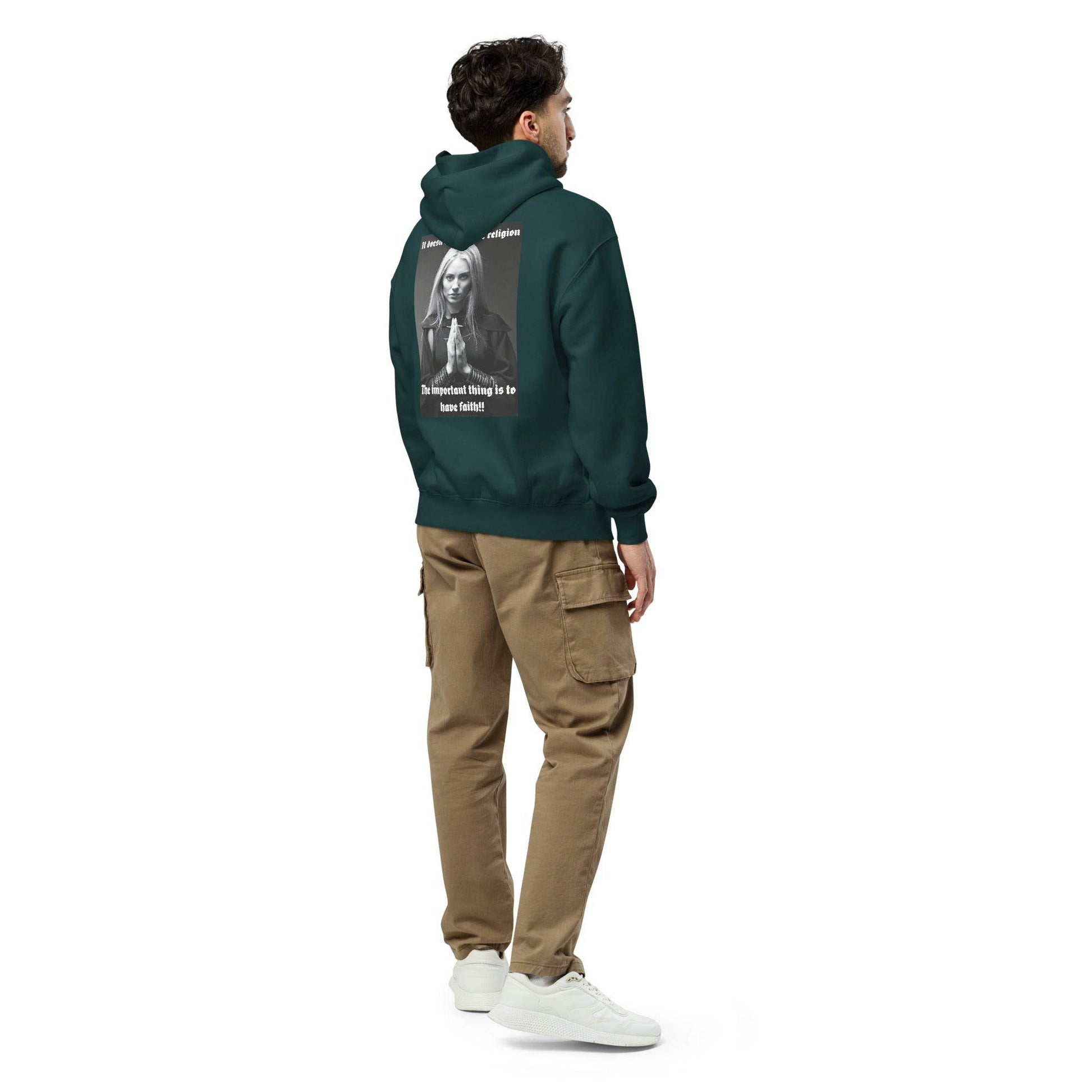 Unisex oversized 80% cotton Hoodie Design #3 - Monk&Nun UnisexClothing