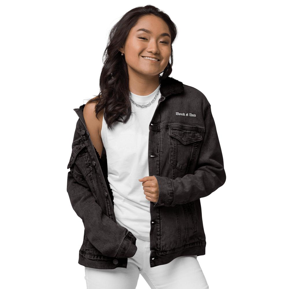 Unisex denim sherpa jacket LOGO - Monk&Nun UnisexClothing