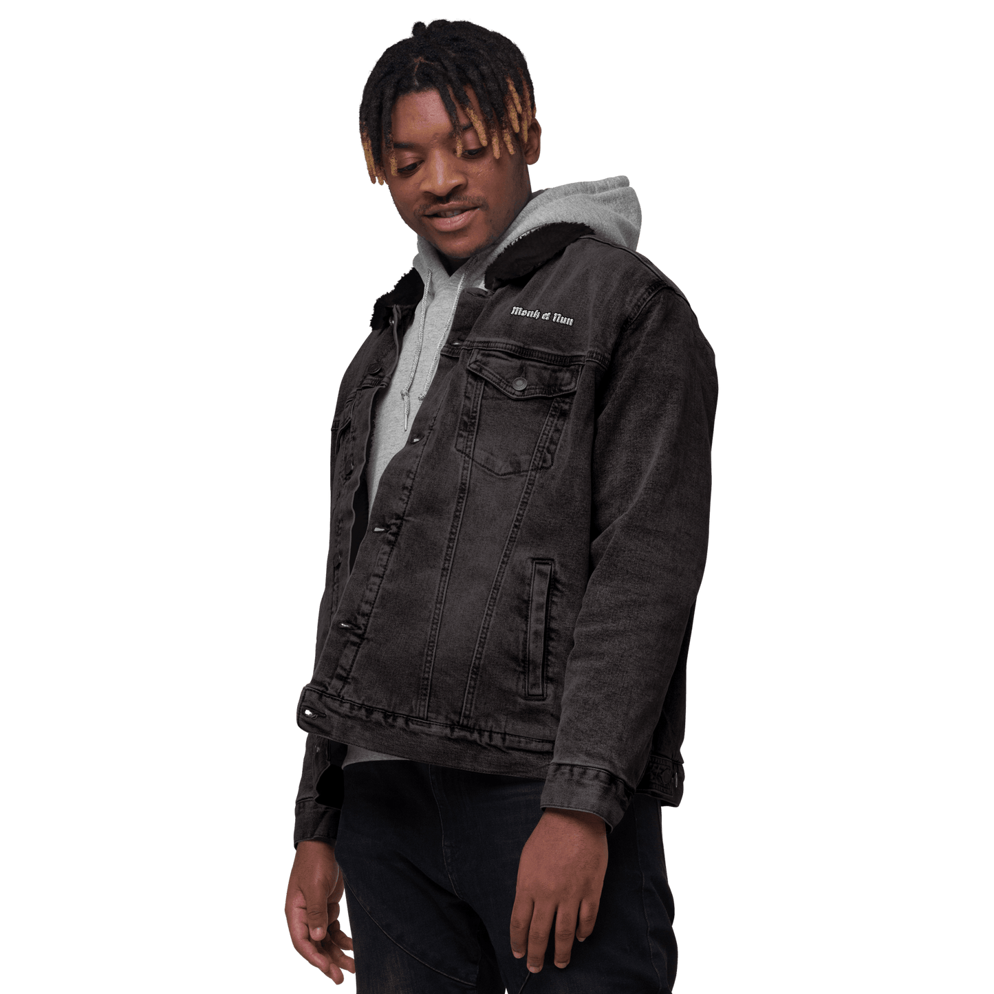 Unisex denim sherpa jacket LOGO - Monk&Nun UnisexClothing