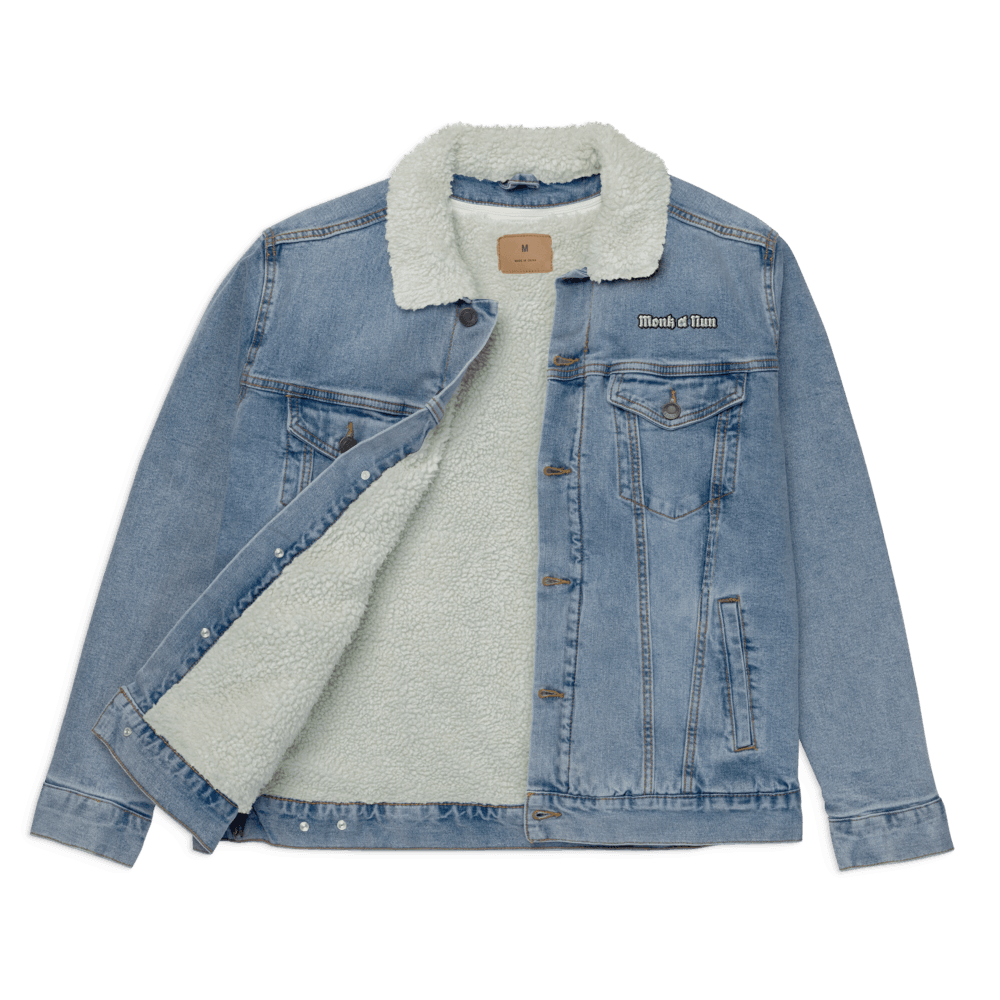 Unisex denim sherpa jacket LOGO - Monk&Nun UnisexClothing