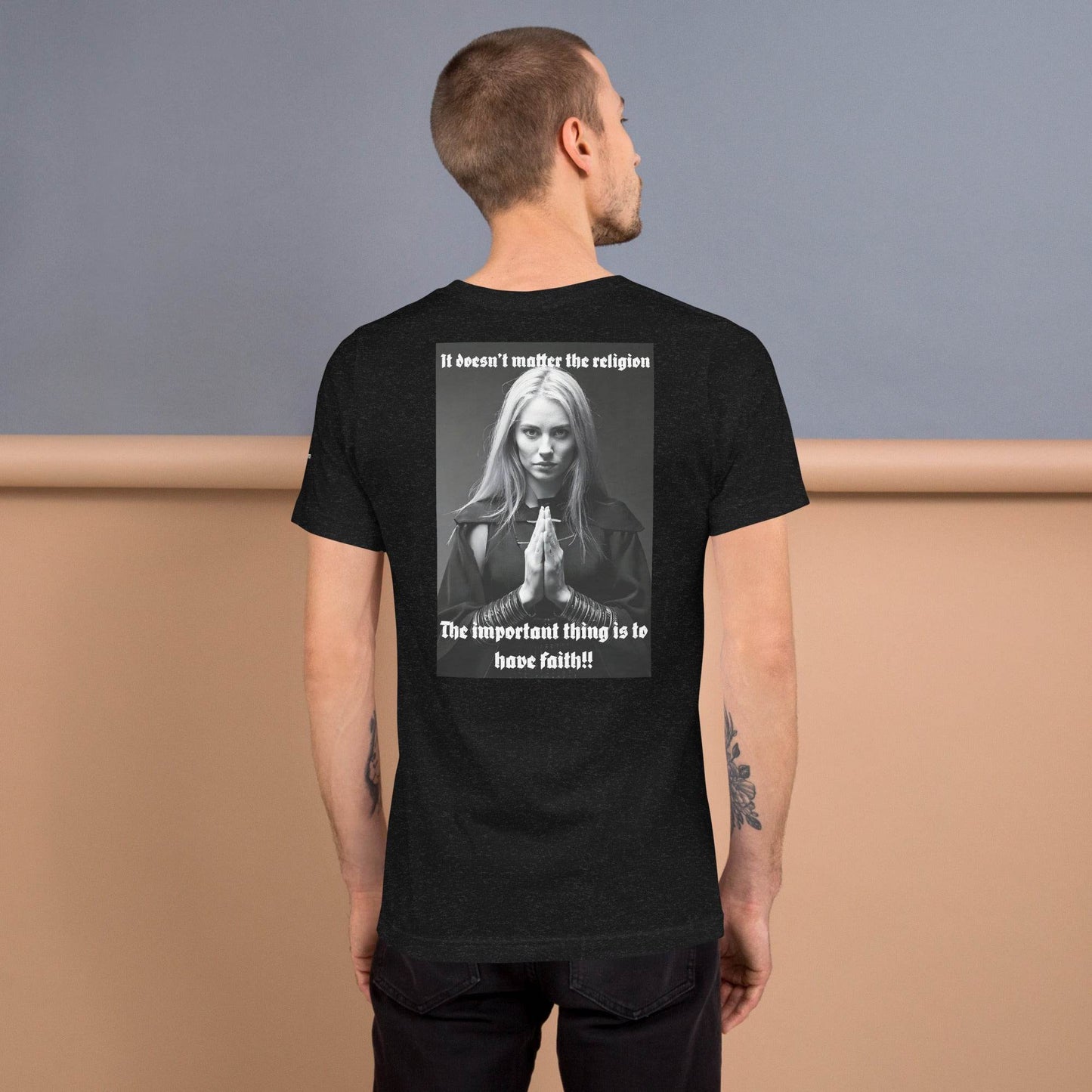 Unisex 100% combed and ring-spun cotton t-shirt Design #3 - Monk&Nun UnisexClothing