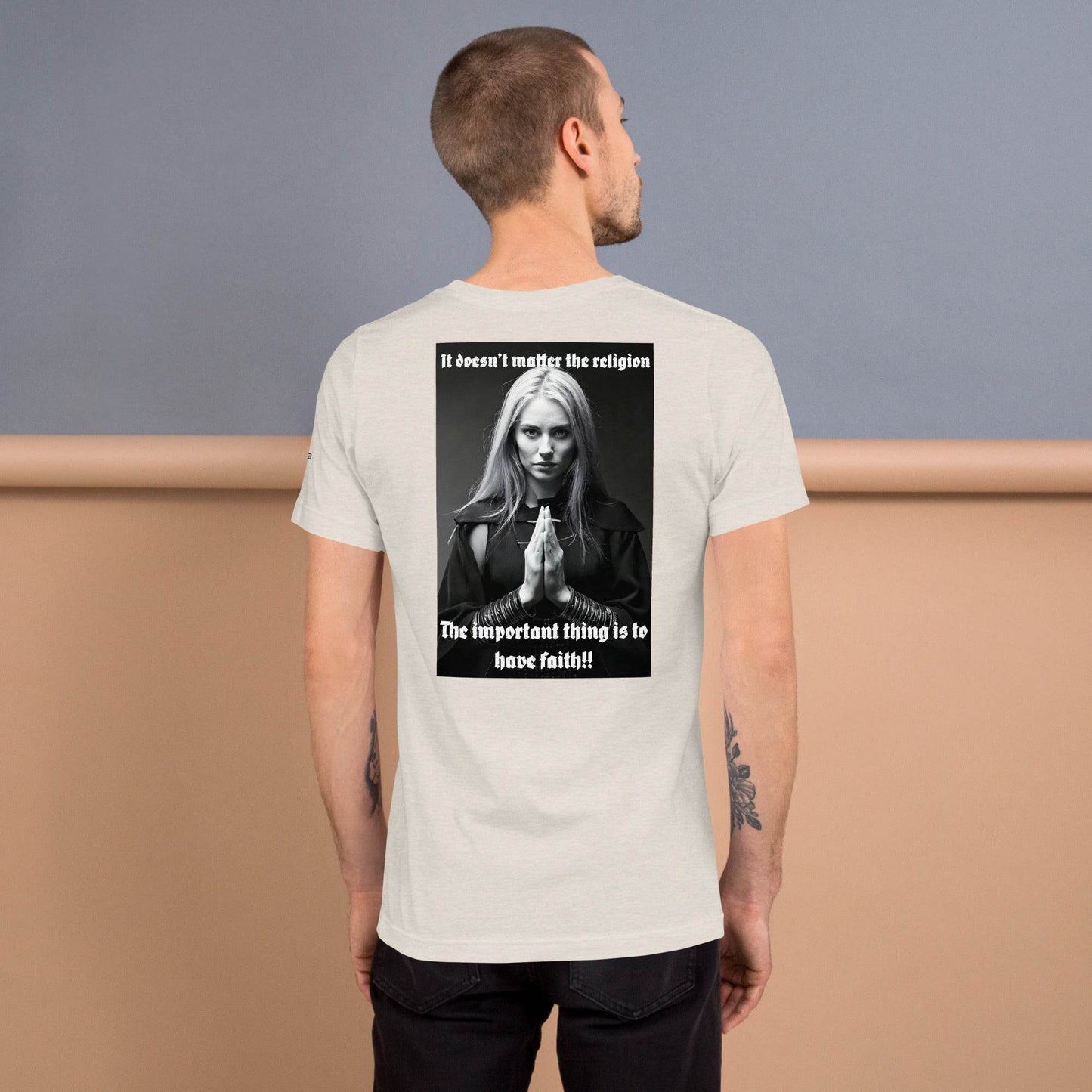 Unisex 100% combed and ring-spun cotton t-shirt Design #3 - Monk&Nun UnisexClothing