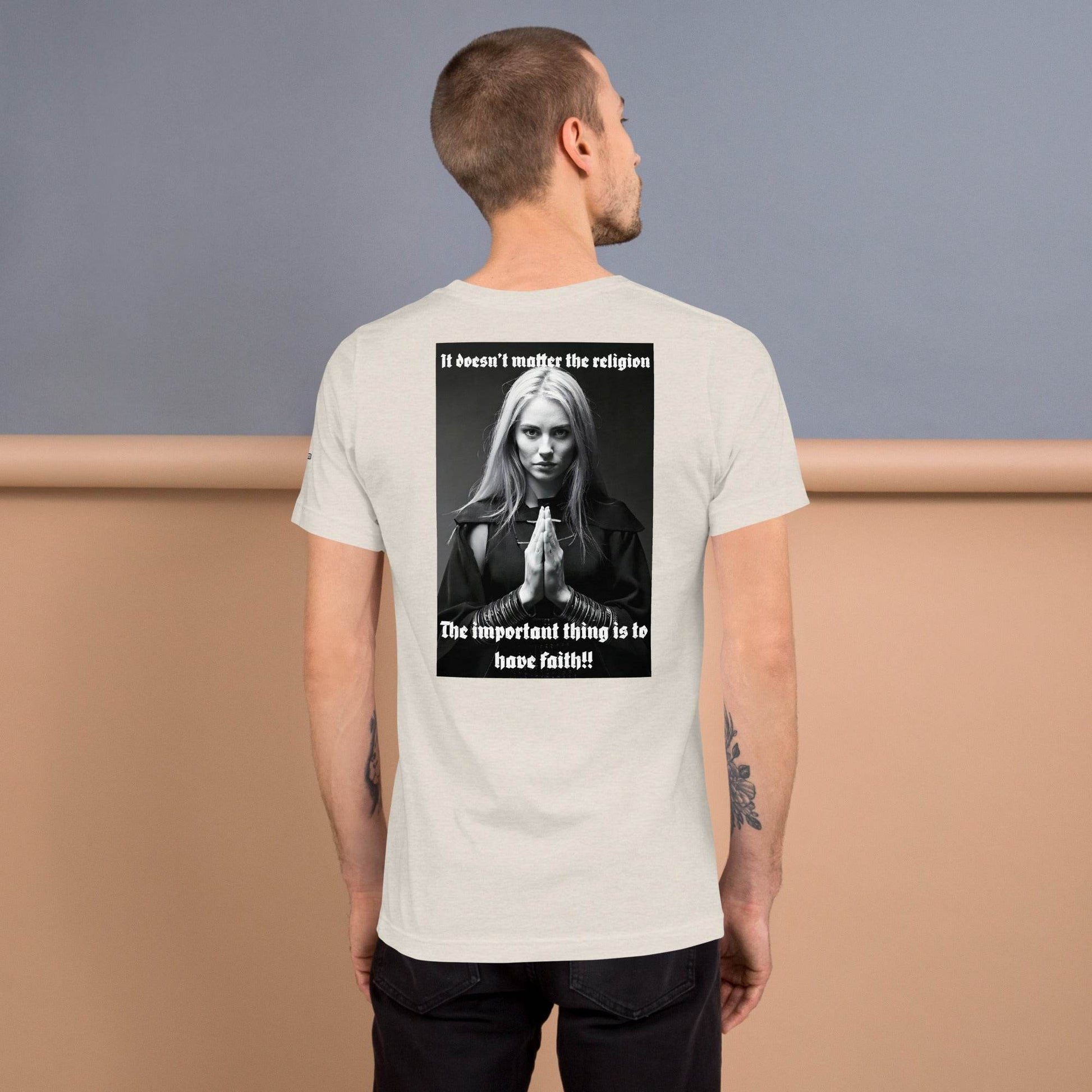 Unisex 100% combed and ring-spun cotton t-shirt Design #3 - Monk&Nun UnisexClothing