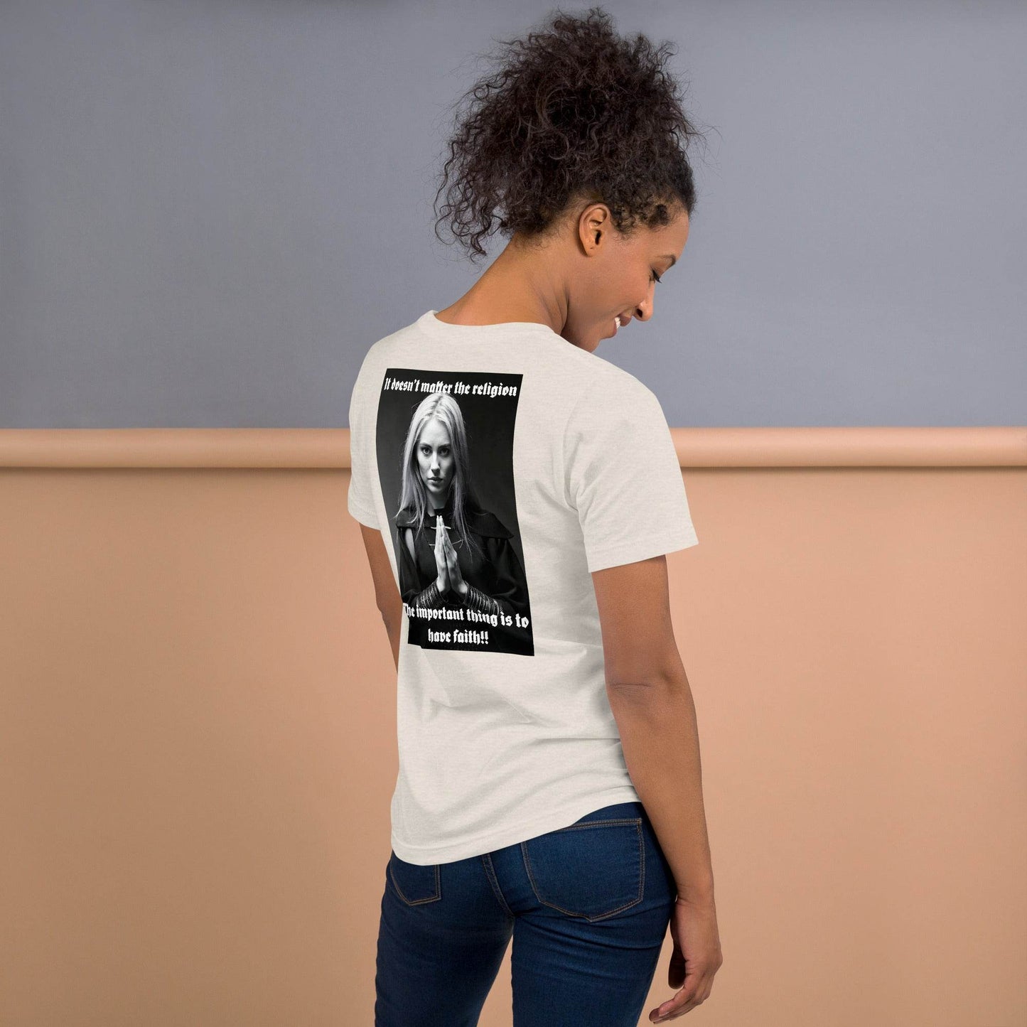 Unisex 100% combed and ring-spun cotton t-shirt Design #3 - Monk&Nun UnisexClothing